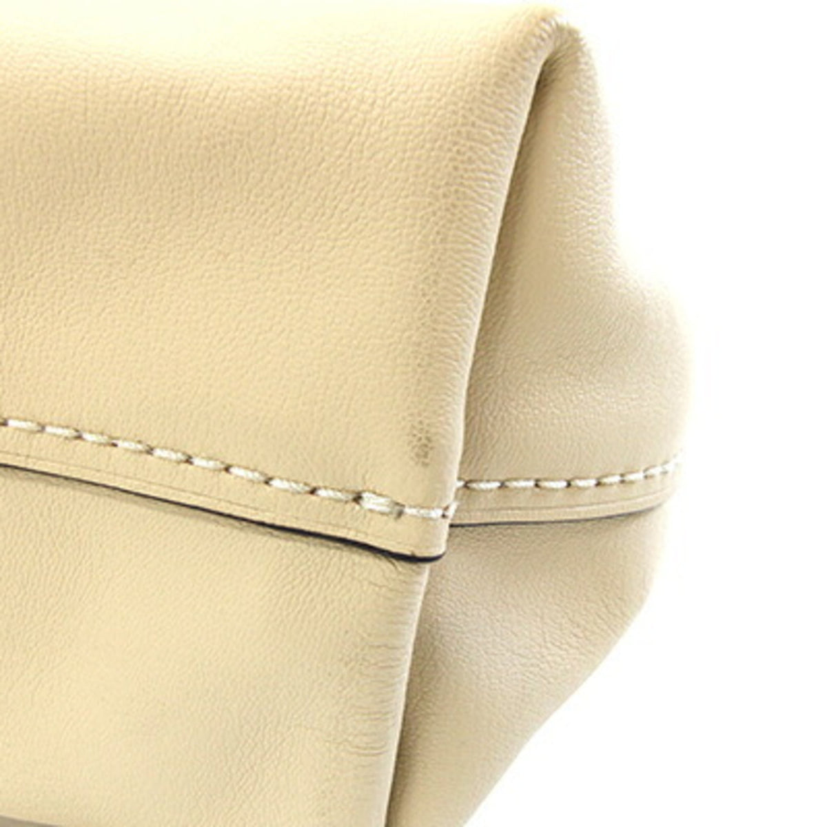 Coach Beige Leather Handbag Shoulder Bag Tote Bag (Pre-Owned)