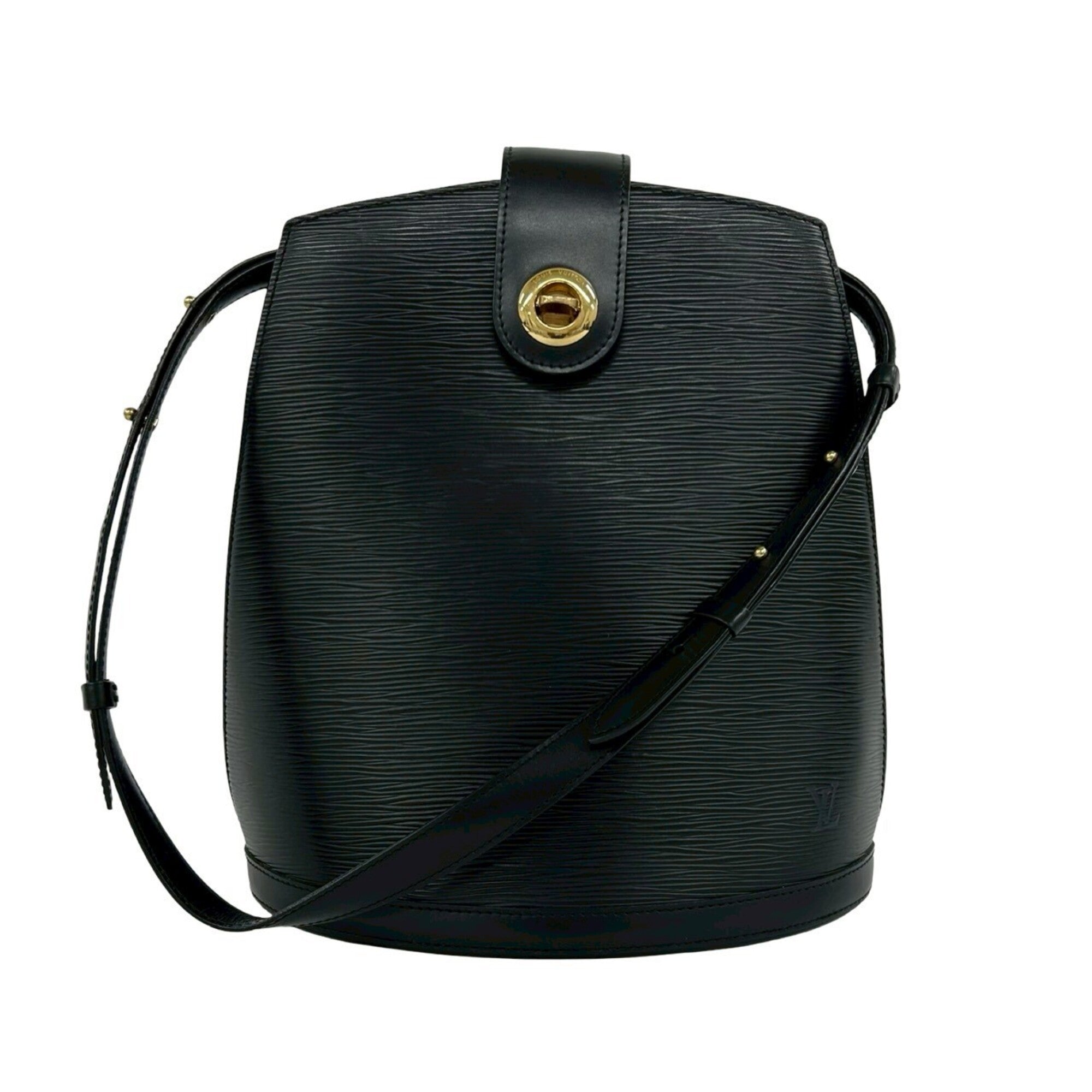 Louis Vuitton Black Leather Shoulder Bag (Pre-Owned)