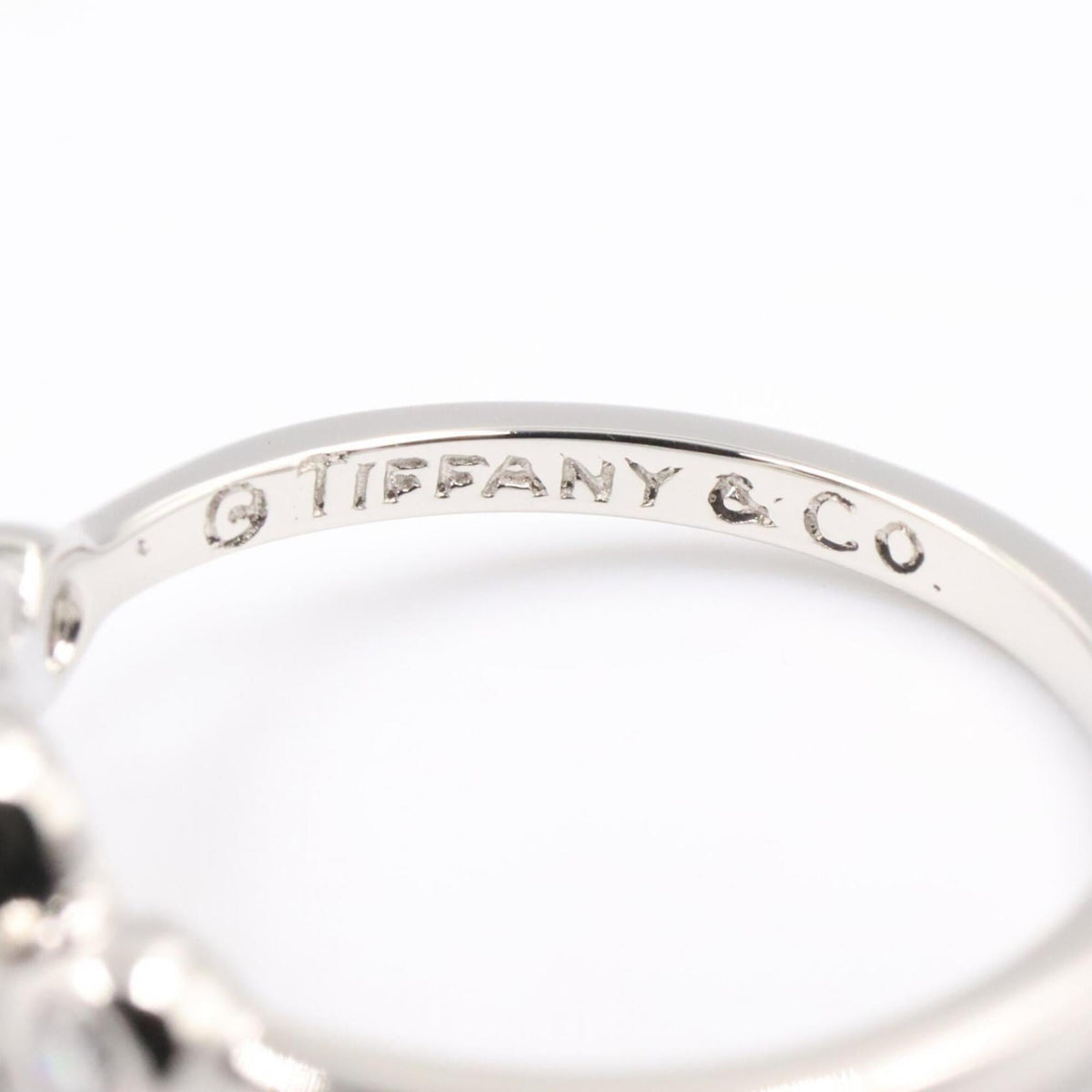 Tiffany Silver Clear Platinum 950 Band Ring (Pre-Owned)