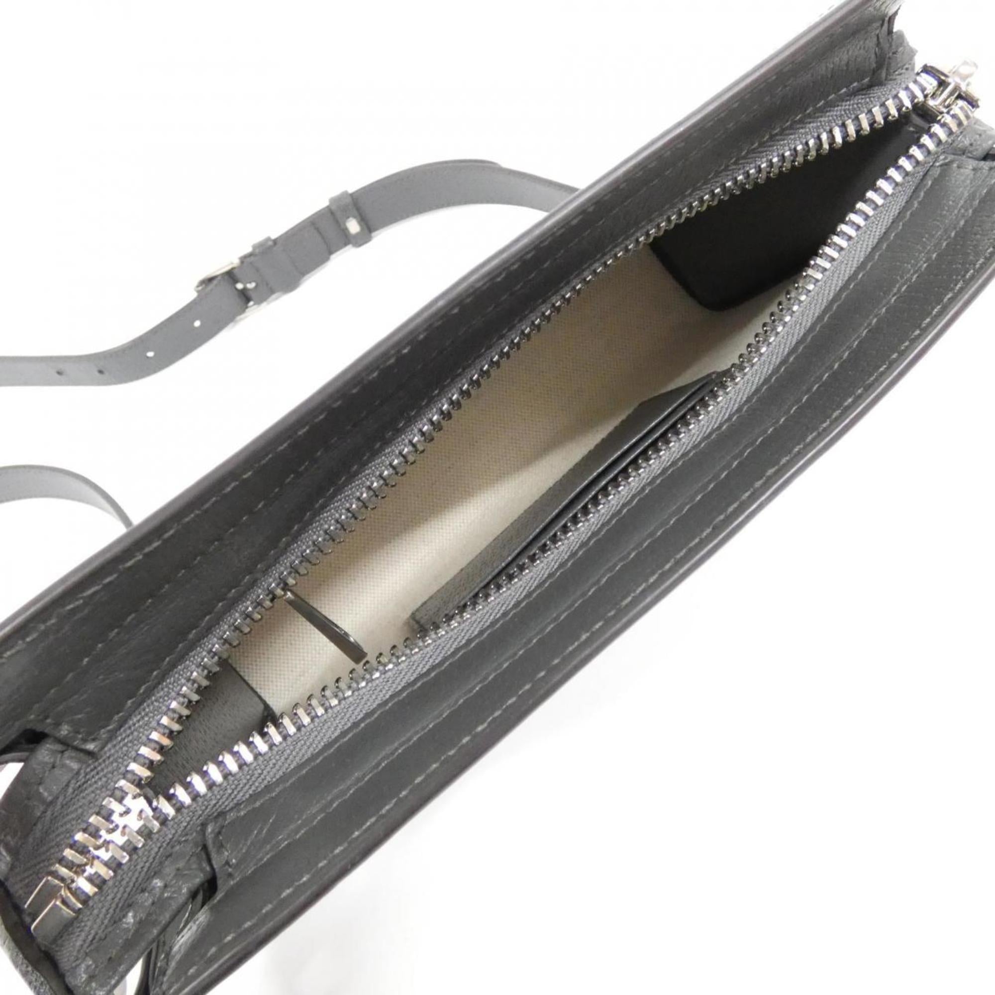 Gucci Ophidia Black Gray Gg Supreme Leather Shoulder Bag (Pre-Owned)