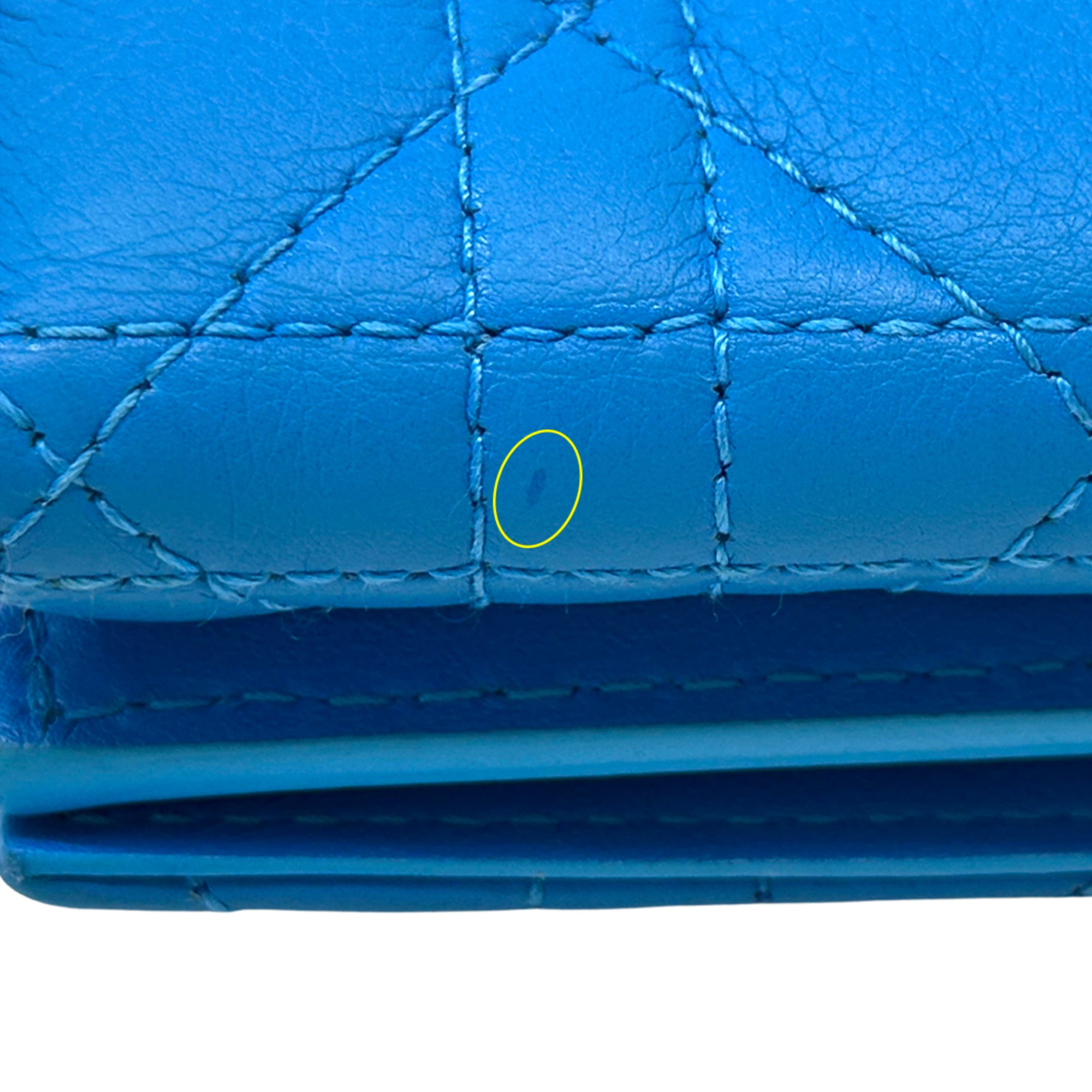 Christian Dior Blue Leather Wallet (Tri-Fold) (Pre-Owned)