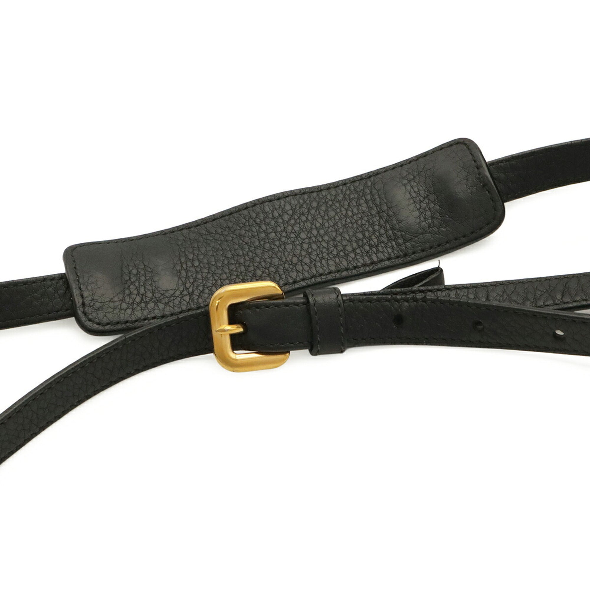 Prada Black Nero Leather Pochette Shoulder Bag (Pre-Owned)