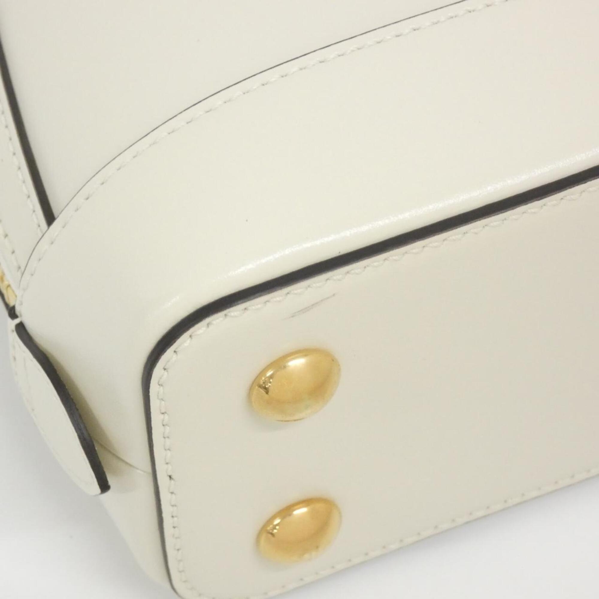 Gucci Horsebit White Leather Handbag (Pre-Owned)