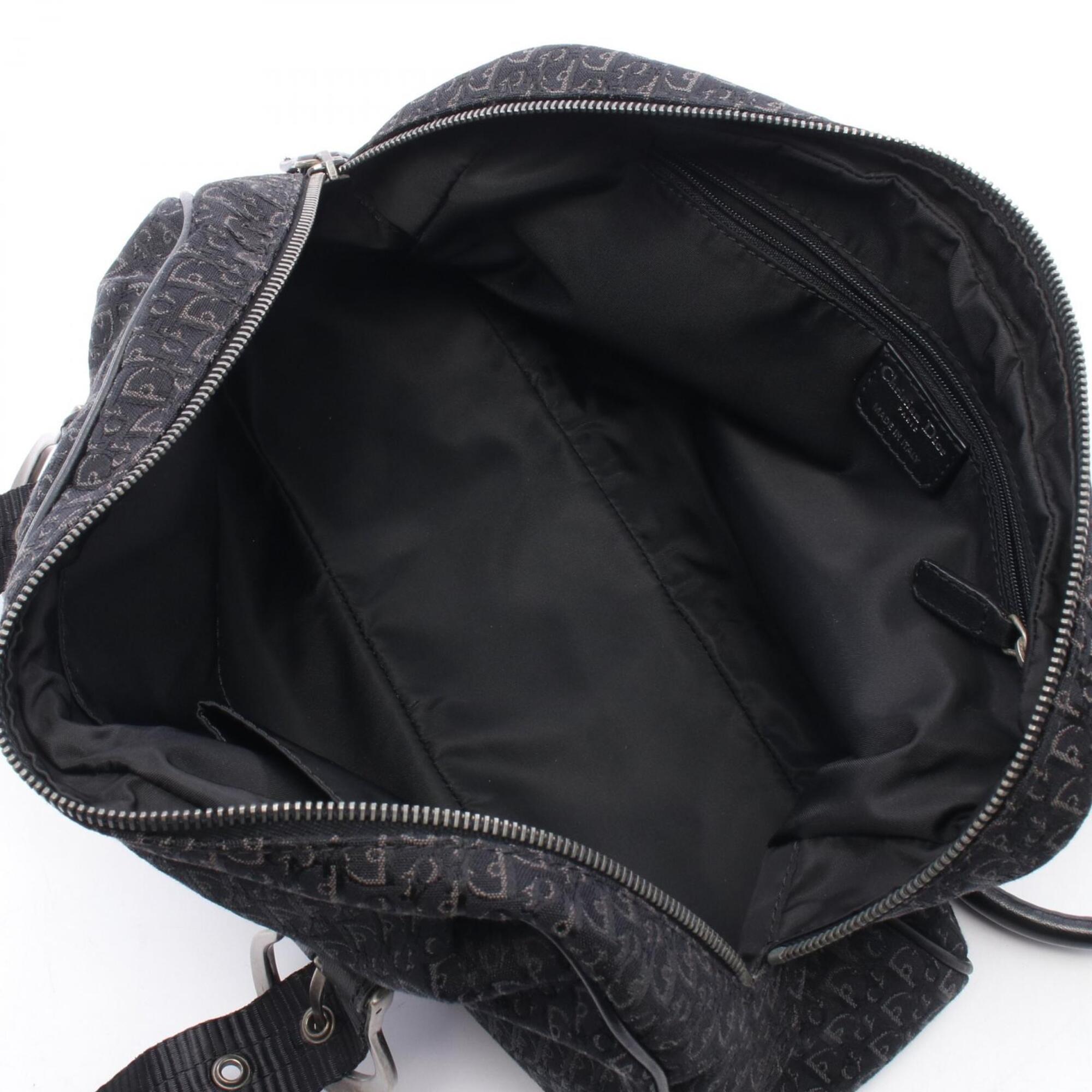 Christian Dior Black Canvas Leather Handbag Tote Bag (Pre-Owned)