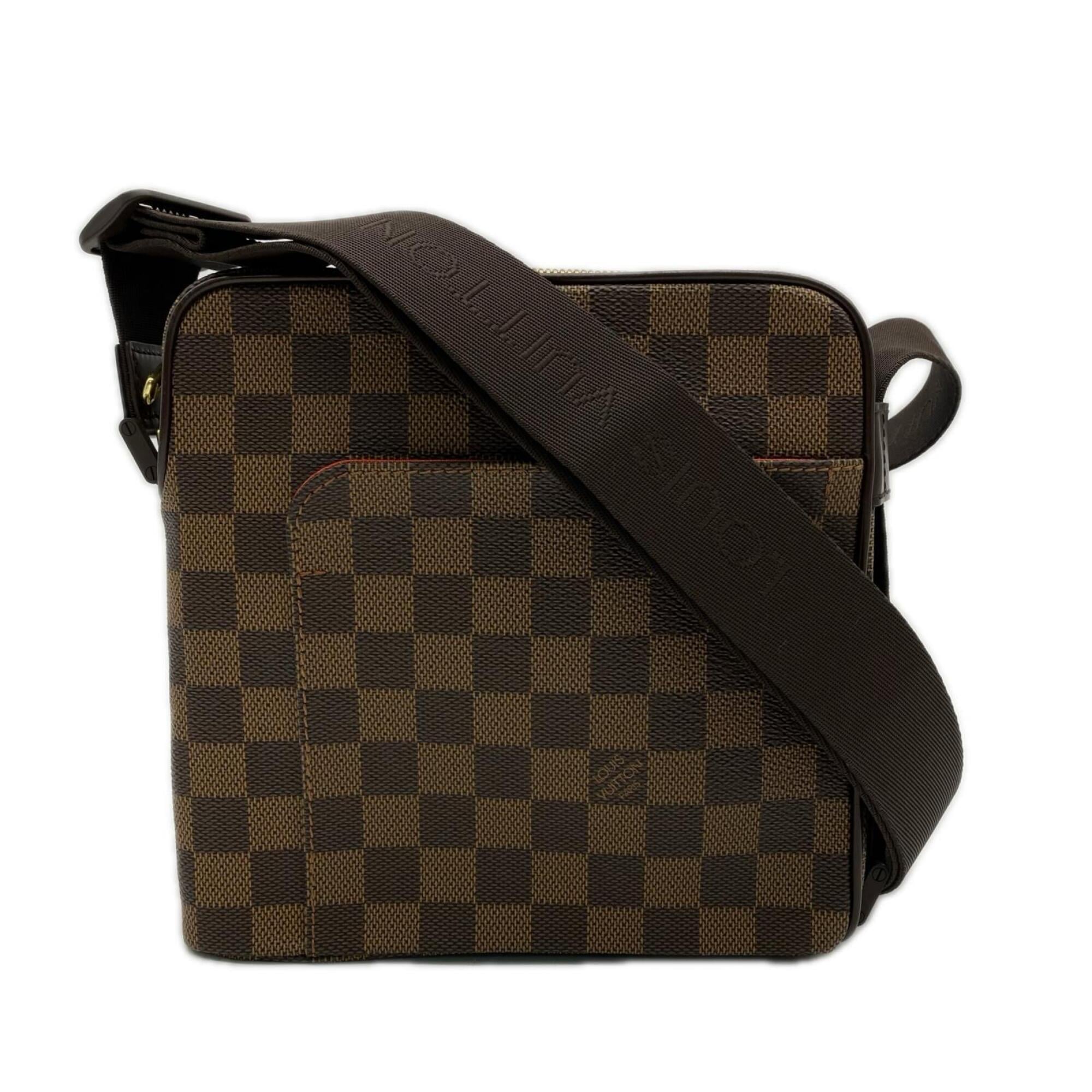 Louis Vuitton Damier Beige Brown Coated Canvas Leather Shoulder Bag (Pre-Owned)