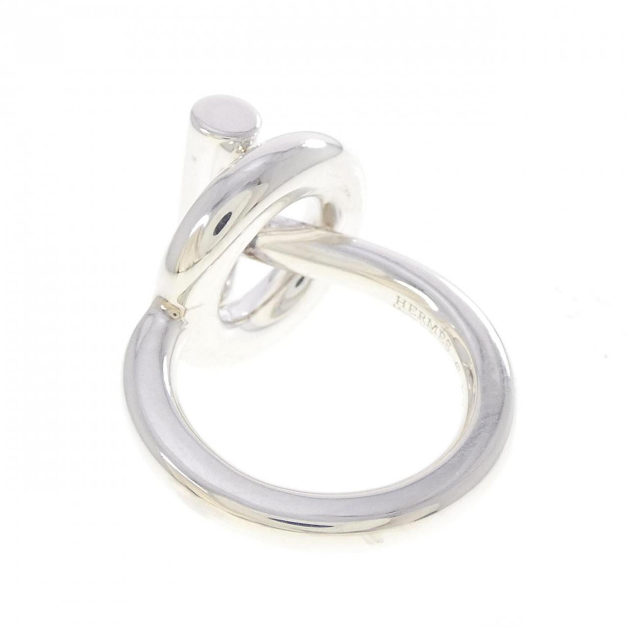 Hermes Silver Silver 925 Band Ring (Pre-Owned)