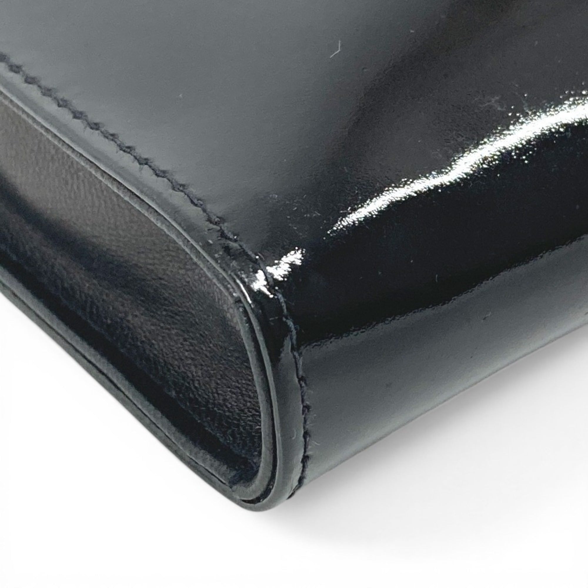 Chanel Black Leather Pochette Pouch Shoulder Bag (Pre-Owned)