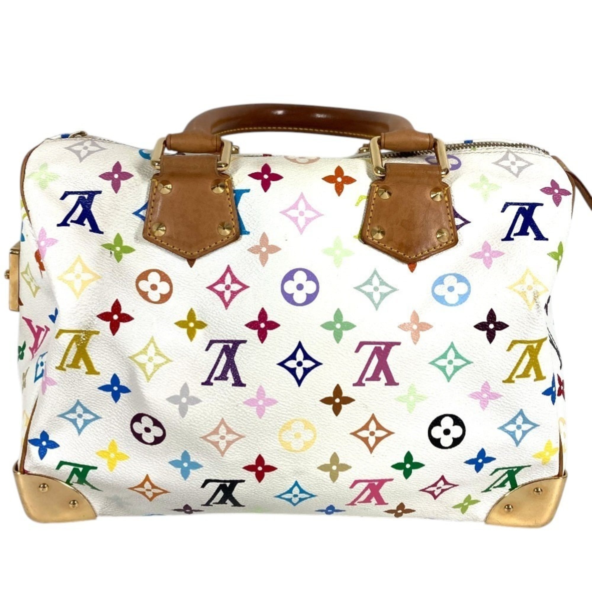 Louis Vuitton Blanc Multi-Color Monogram Multicolore Boston Bag Handbag (Pre-Owned)