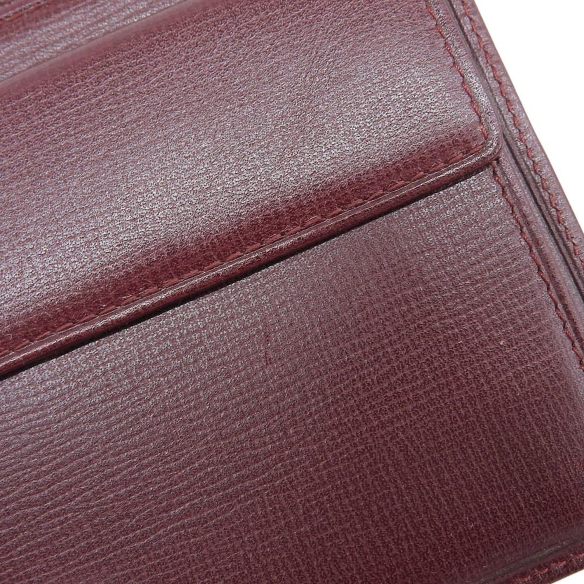 Cartier Bordeaux Leather Wallet (Bi-Fold) (Pre-Owned)