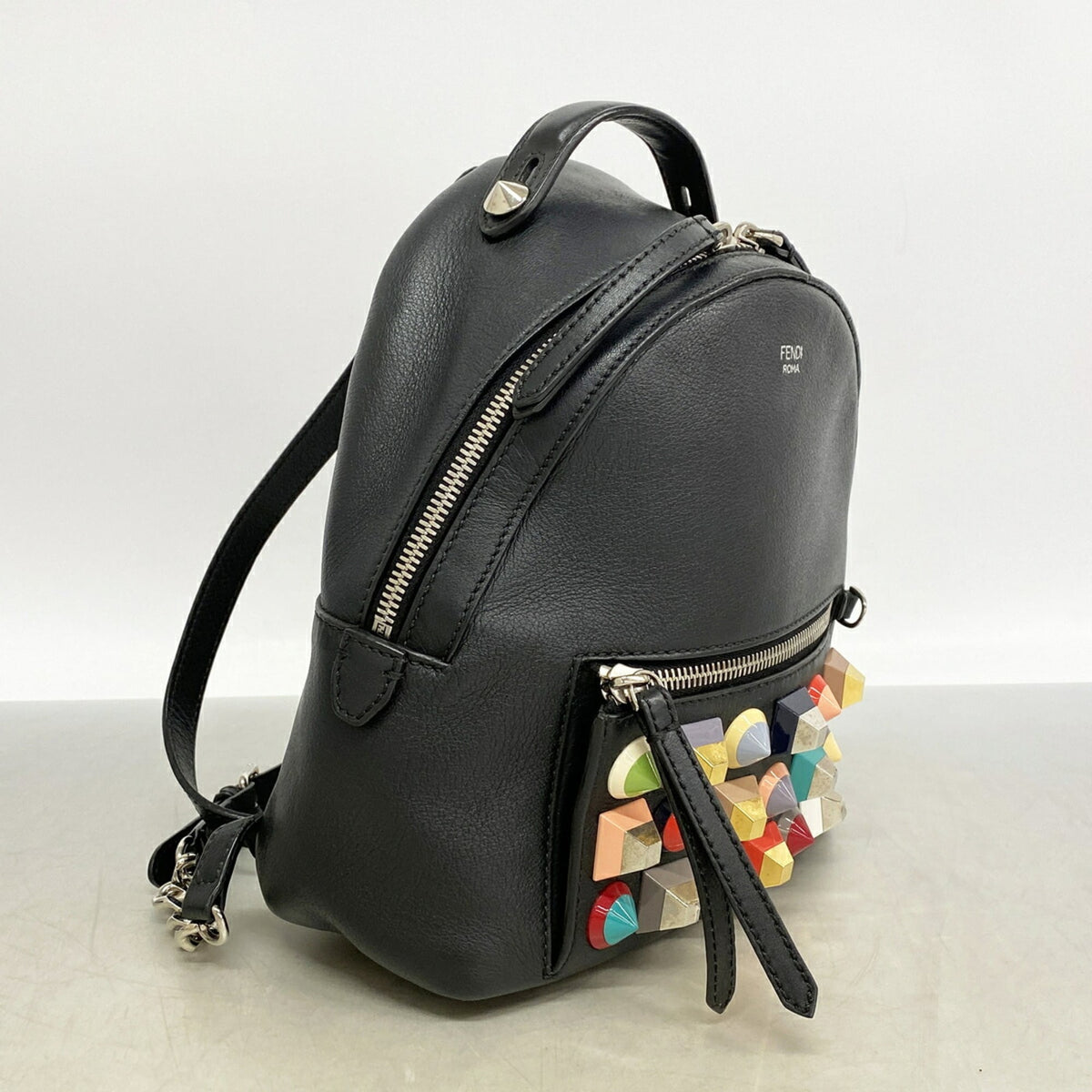 Fendi Black Leather Backpack (Pre-Owned)