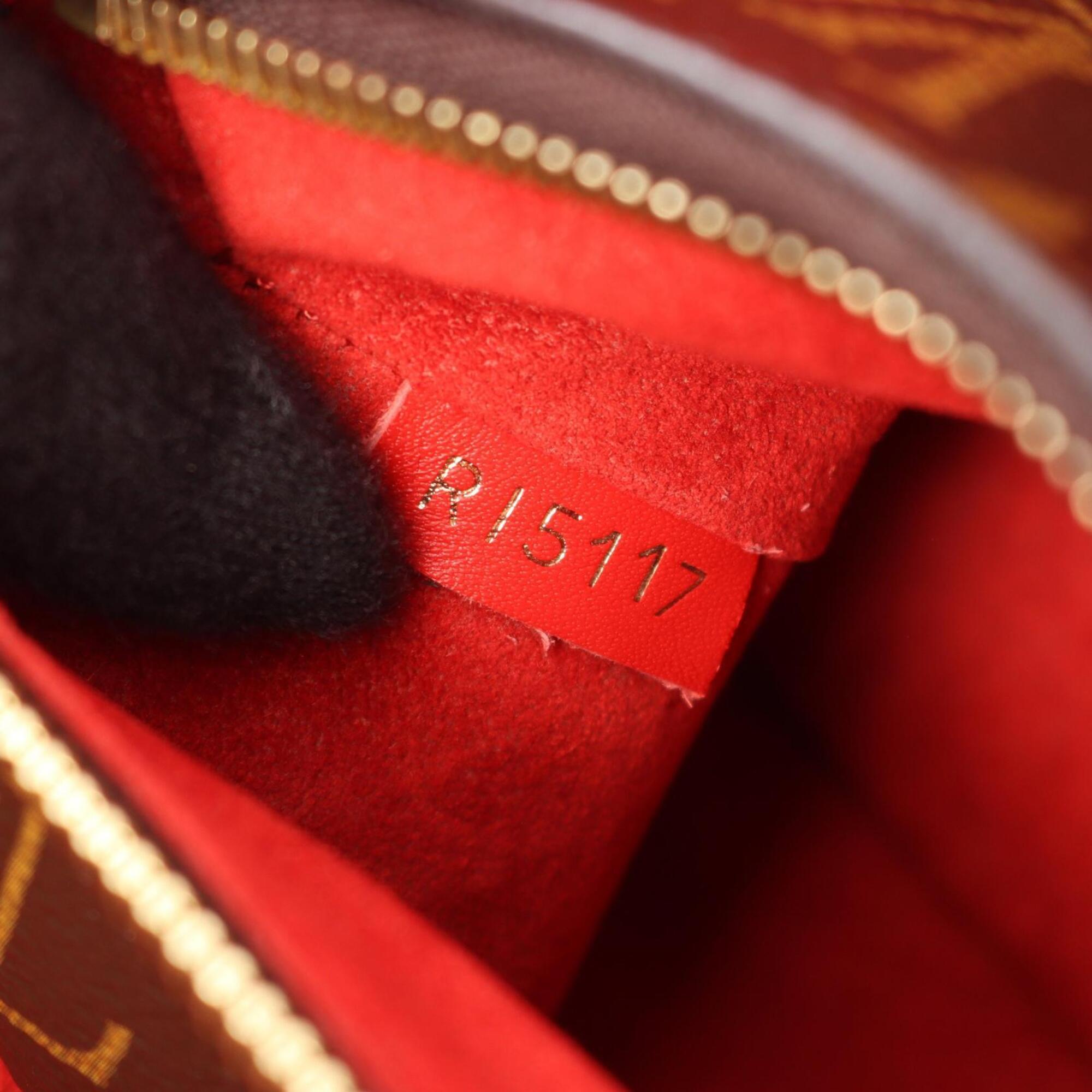 Louis Vuitton Brown Coquelicots Monogram Red Color Monogram Handbag Shoulder Bag (Pre-Owned)