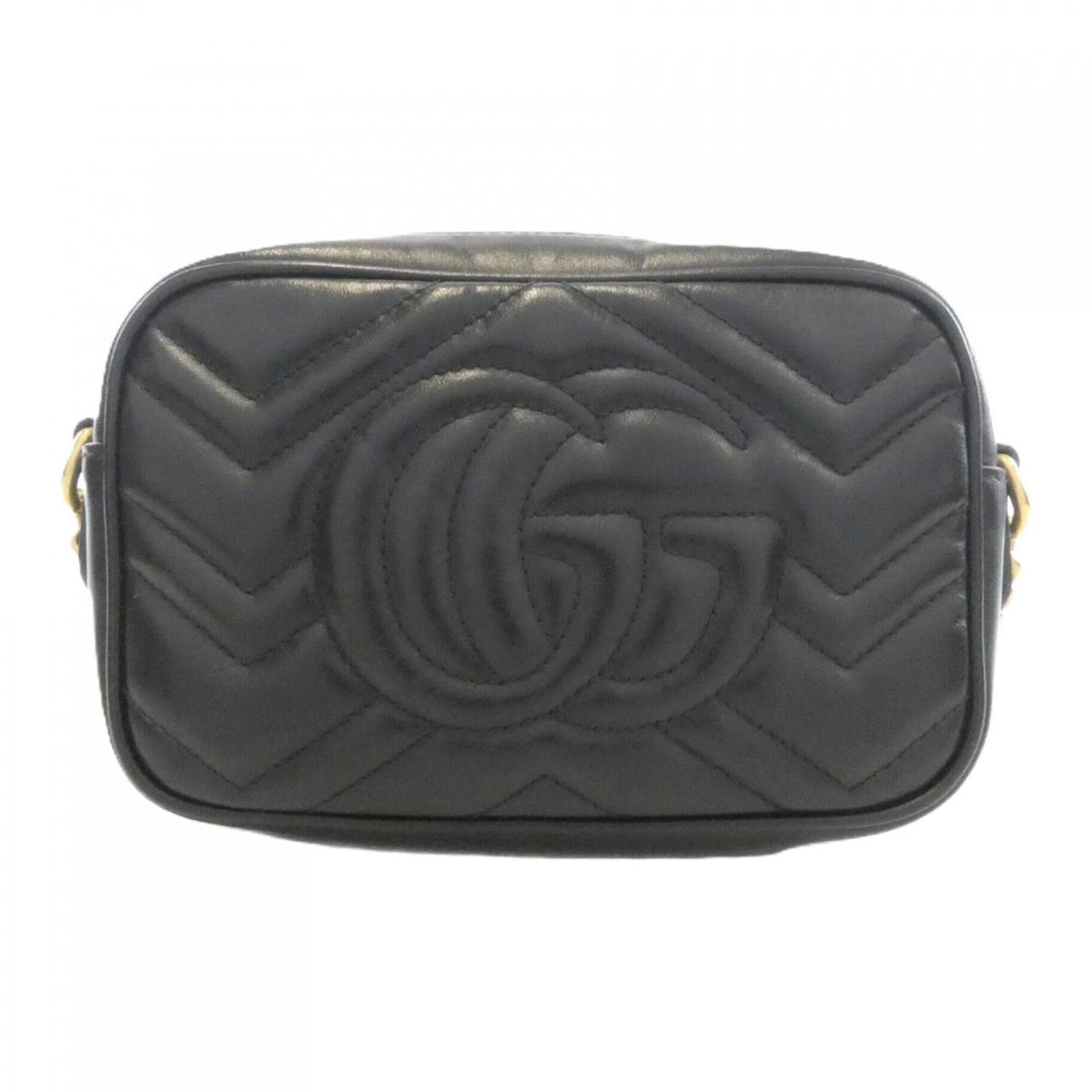 Gucci Gg Marmont Black Leather Shoulder Bag (Pre-Owned)