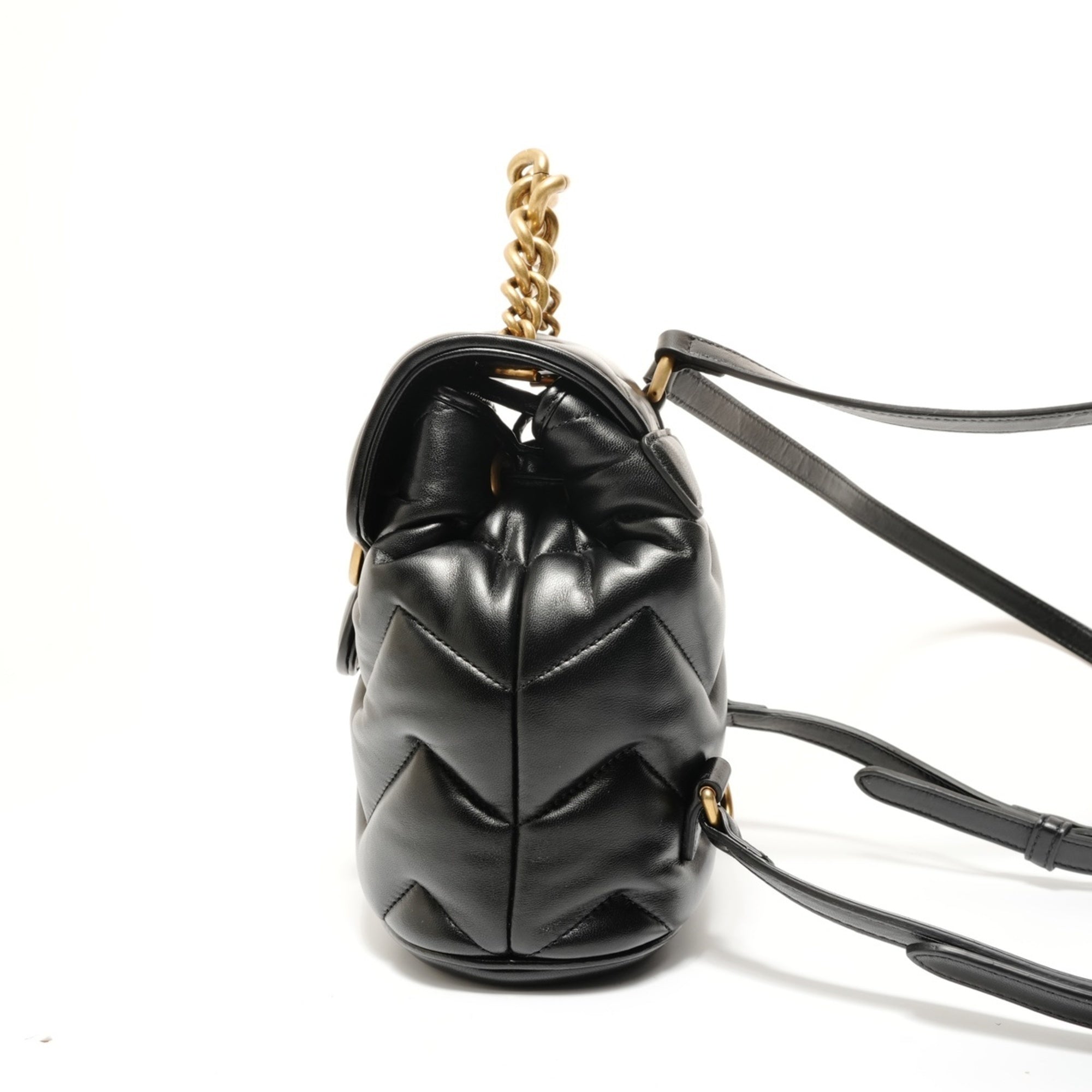 Gucci Gg Marmont Black Quilting Backpack (Pre-Owned)