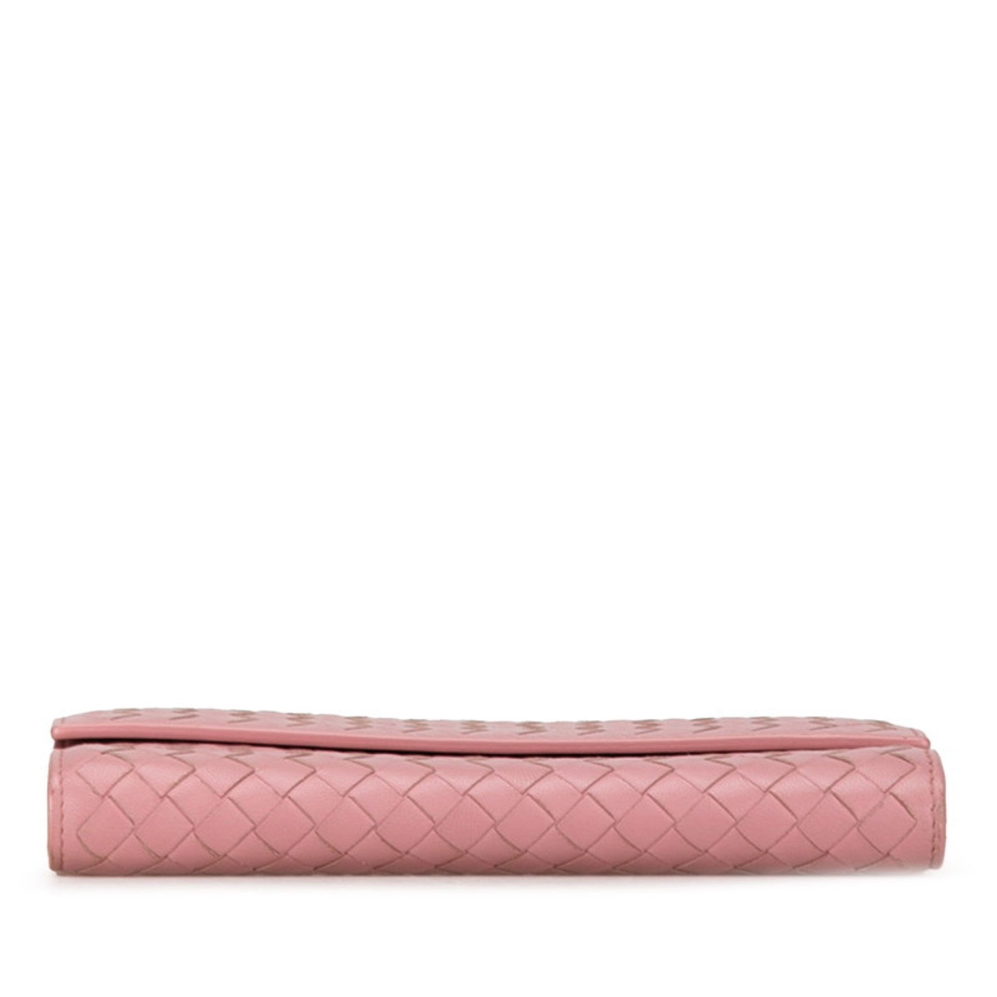 Bottega Veneta Pink Leather Long Wallet (Bi-Fold) (Pre-Owned)
