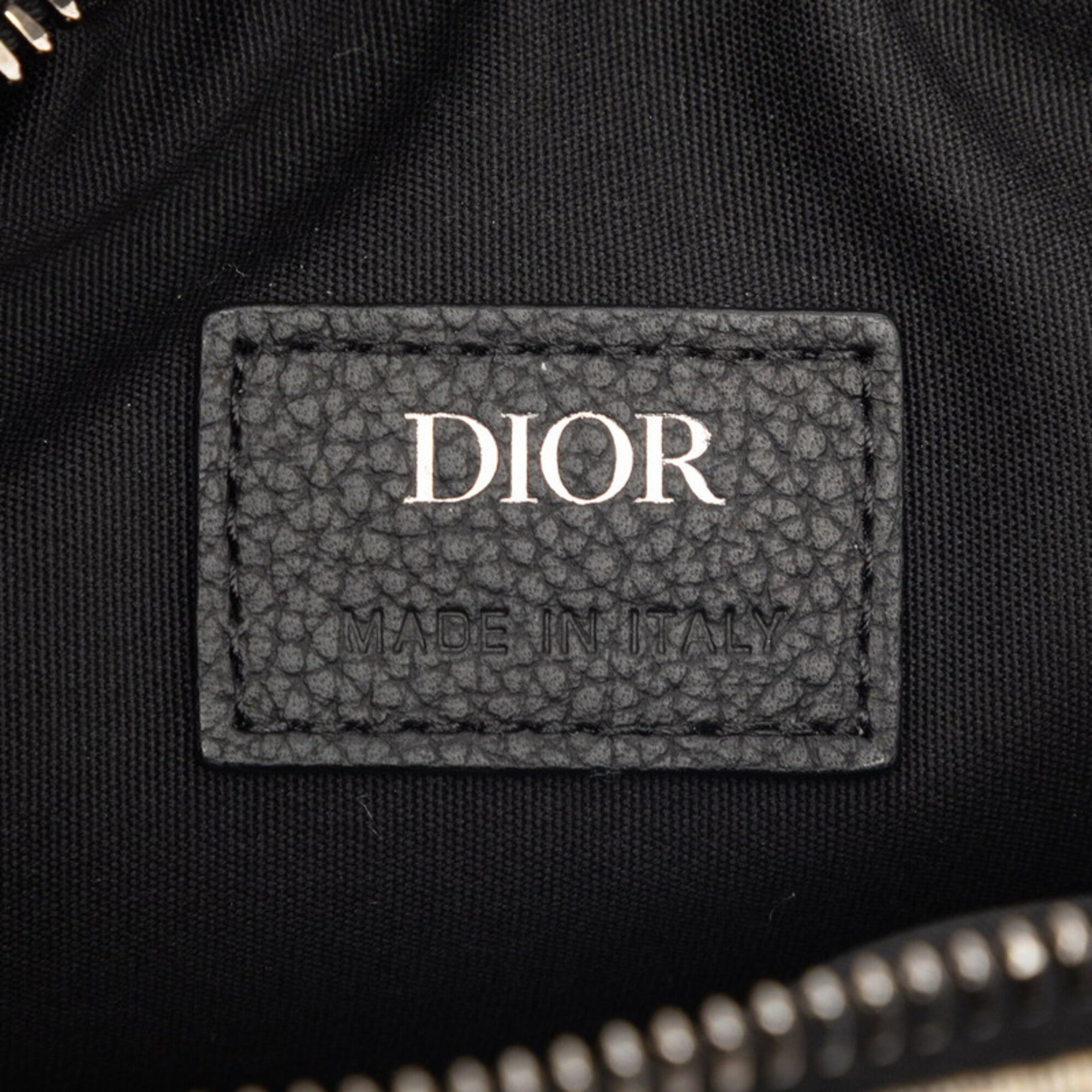 Christian Dior Beige Black Fabric Pouch Shoulder Bag (Pre-Owned)