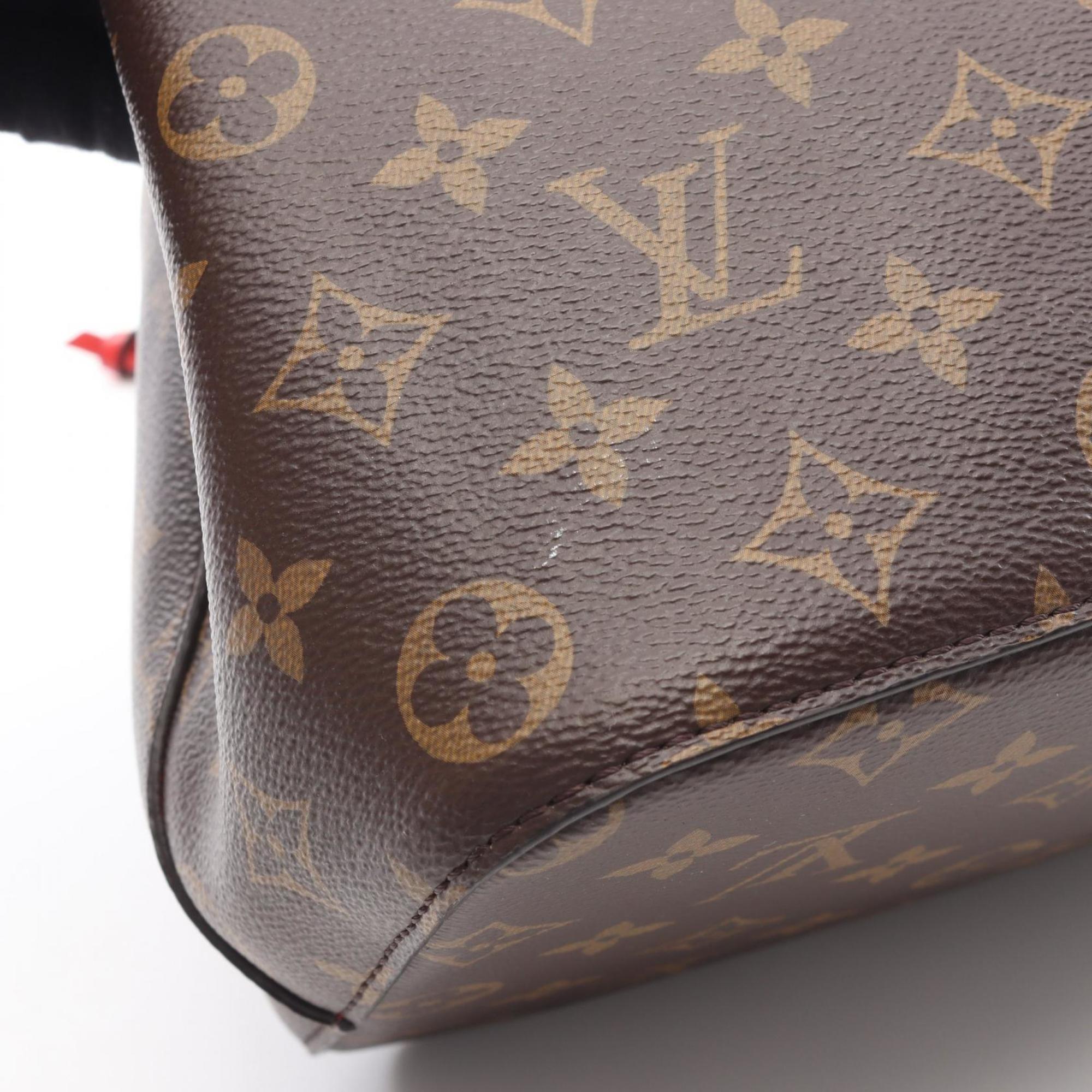 Louis Vuitton Monogram Brown Coquelicots Red Color Coated Canvas Handbag Shoulder Bag (Pre-Owned)