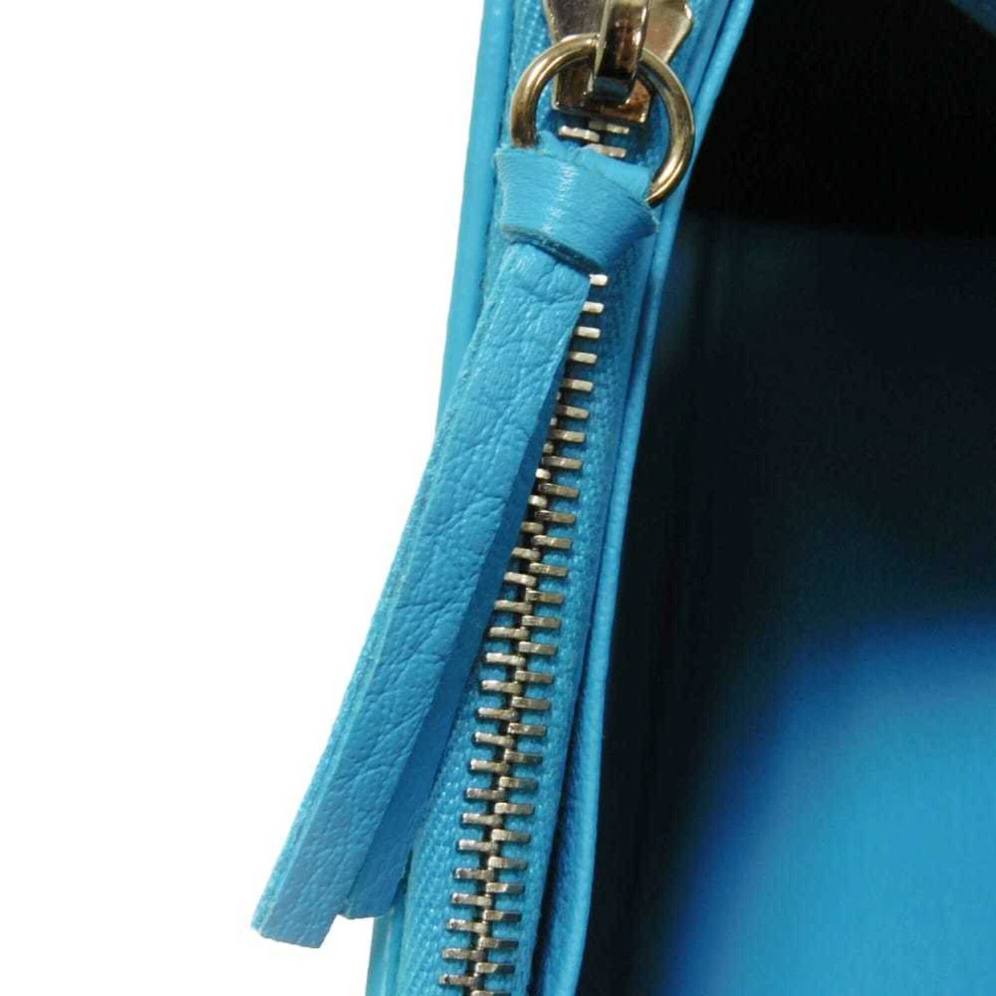 Balenciaga Blue Leather Long Wallet (Bi-Fold) (Pre-Owned)