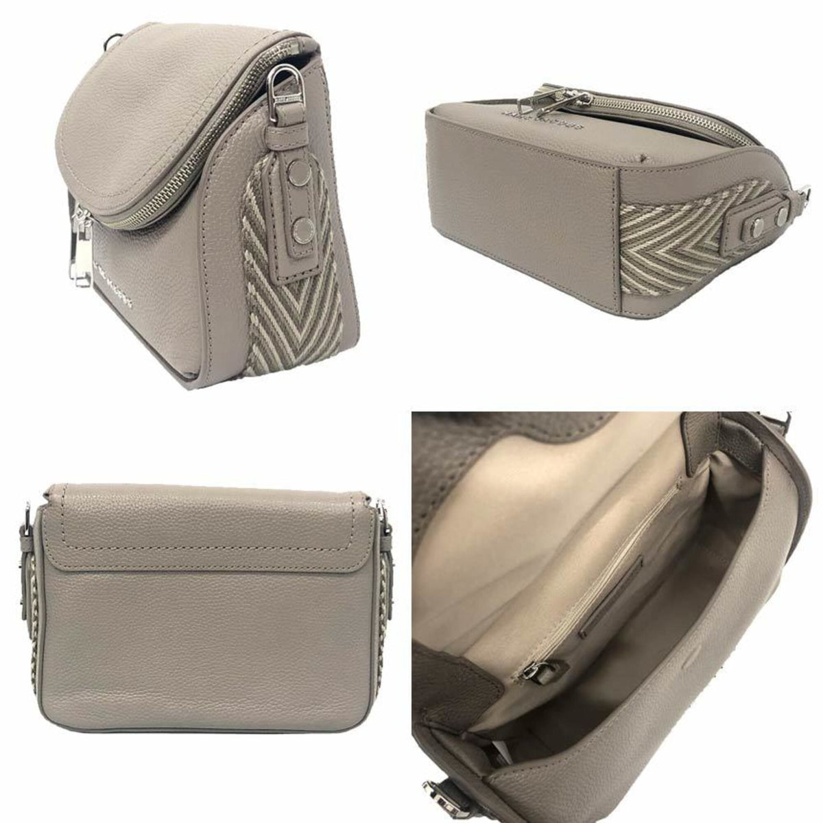 Marc Jacobs Gray Leather Messenger Bag Shoulder Bag (Pre-Owned)