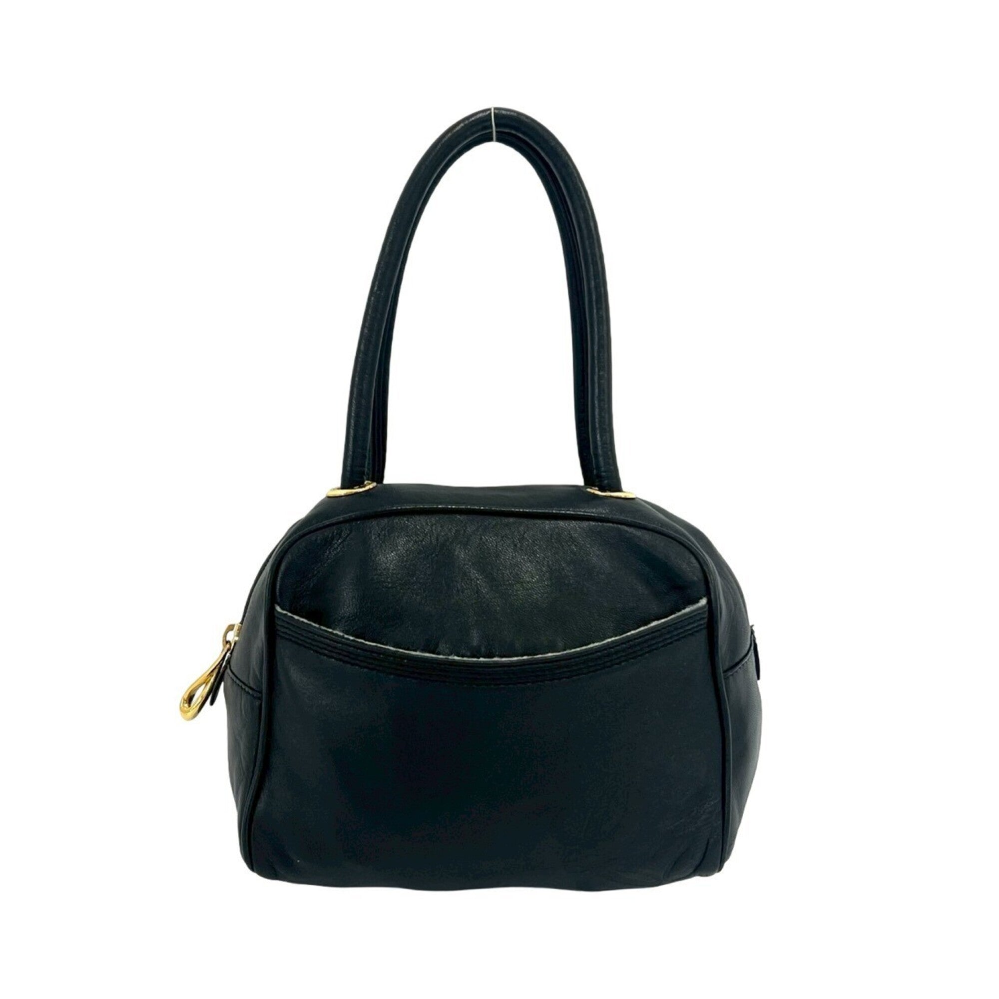 Loewe Black Leather Boston Bag Handbag (Pre-Owned)