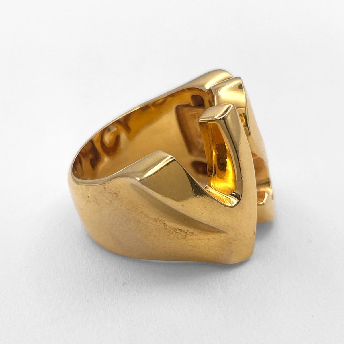 Yves Saint Laurent Gold Metal Band Ring (Pre-Owned)
