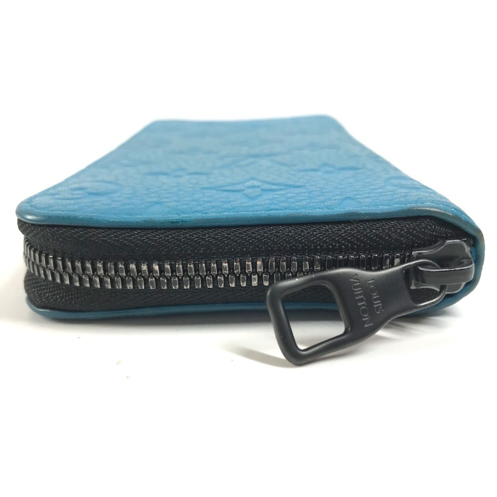 Louis Vuitton Taurillon Blue Leather Long Wallet (Bi-Fold) (Pre-Owned)