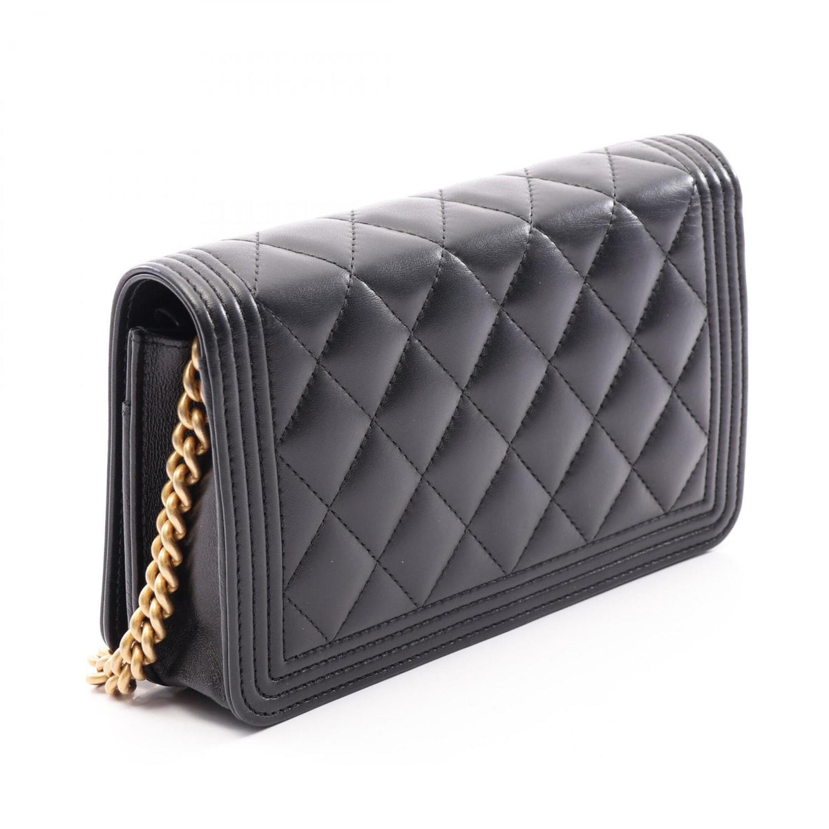 Chanel Black Leather Handbag Shoulder Bag (Pre-Owned)