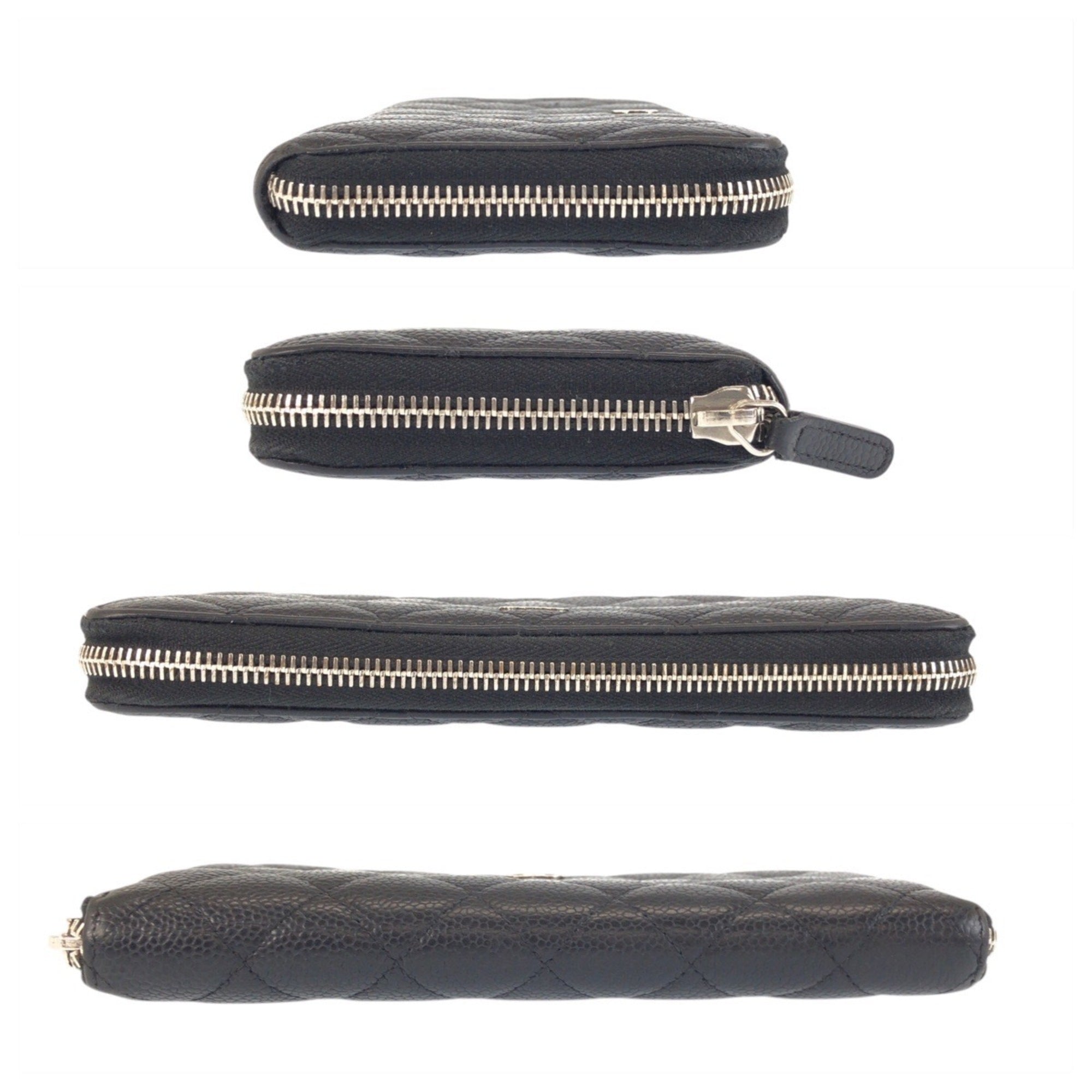 Chanel Black Leather Coin Purse/Coin Case (Pre-Owned)