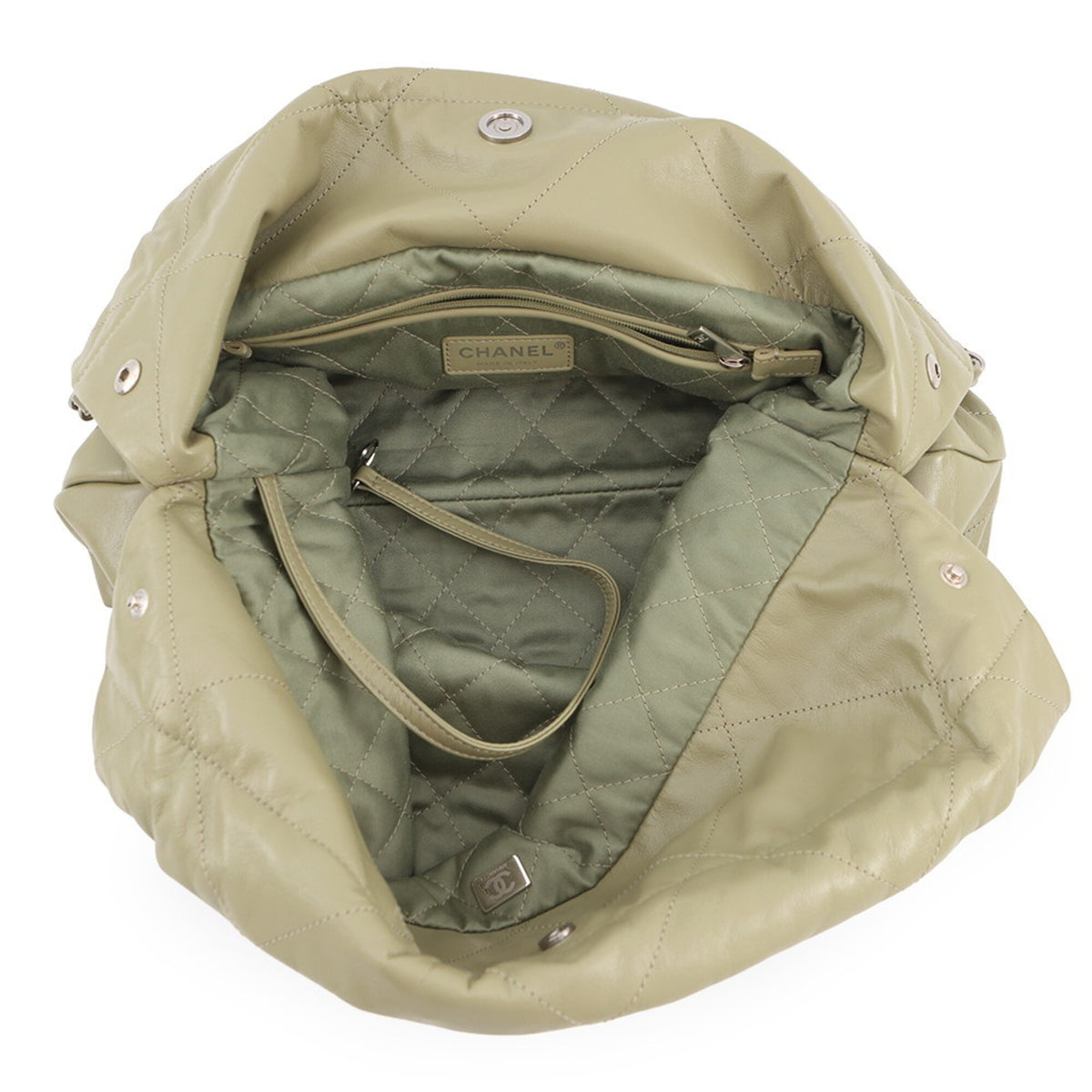 Chanel Khaki Leather Handbag (Pre-Owned)
