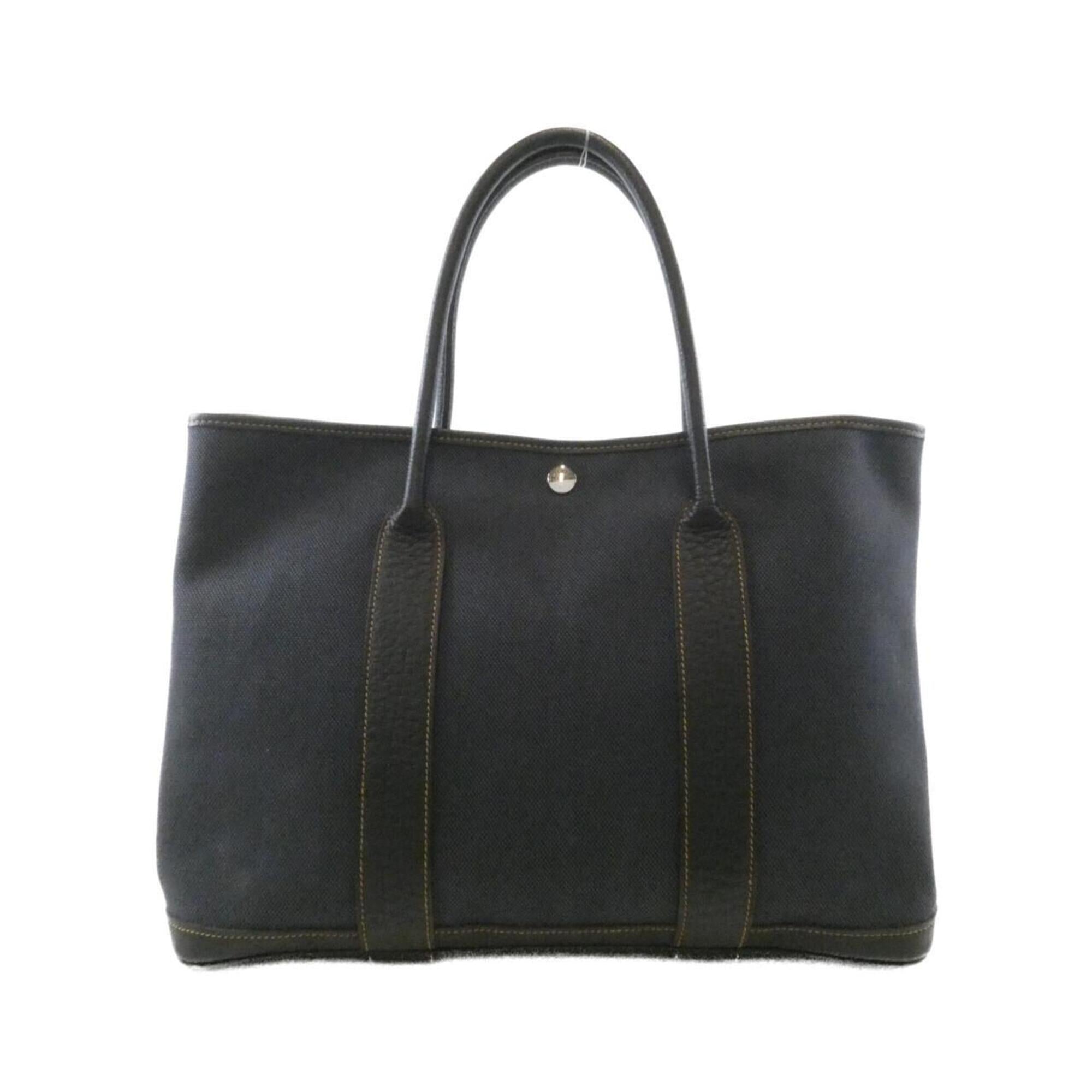 Hermes Black Buffle Skipper Leather Handbag (Pre-Owned)