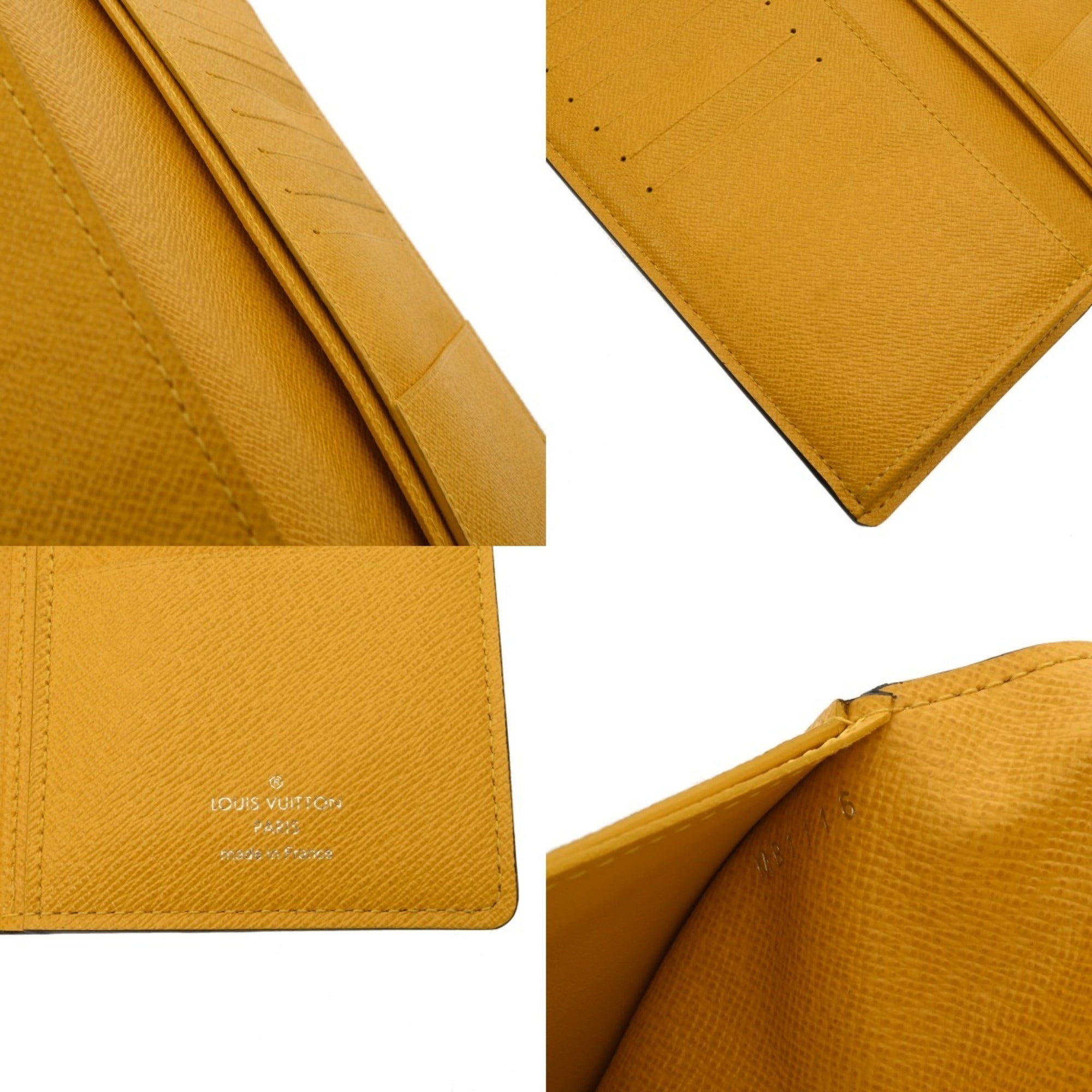 Louis Vuitton Taiga Jaune Leather Long Wallet (Bi-Fold) (Pre-Owned)