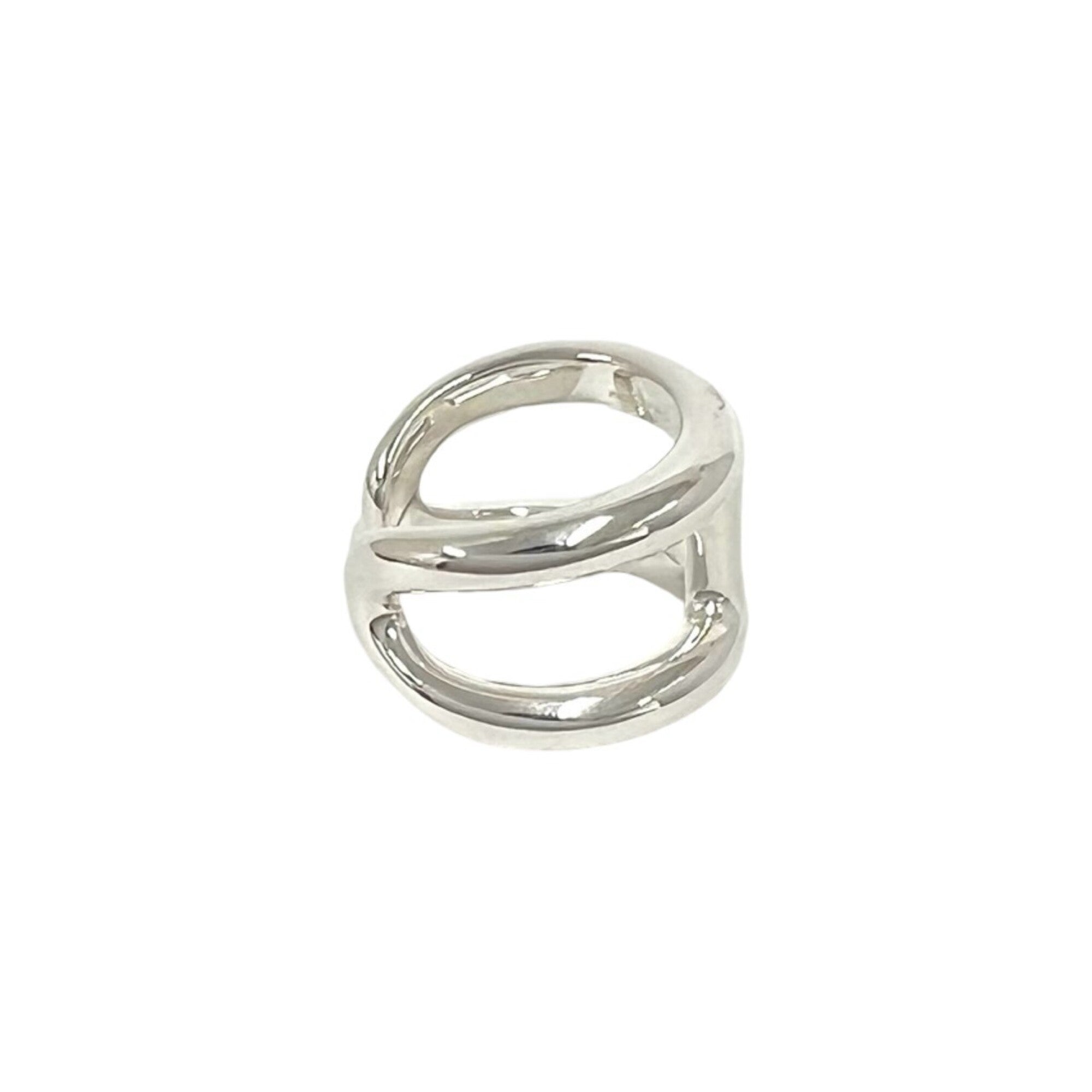 Hermes Silver Silver 925 Band Ring (Pre-Owned)