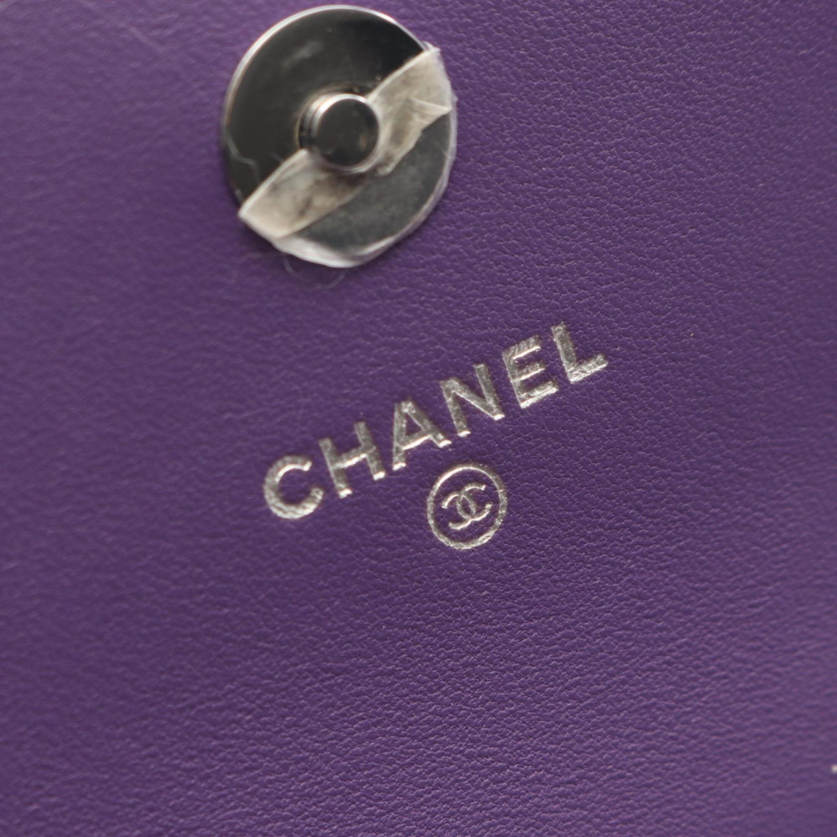 Chanel Purple Leather Handbag Shoulder Bag (Pre-Owned)
