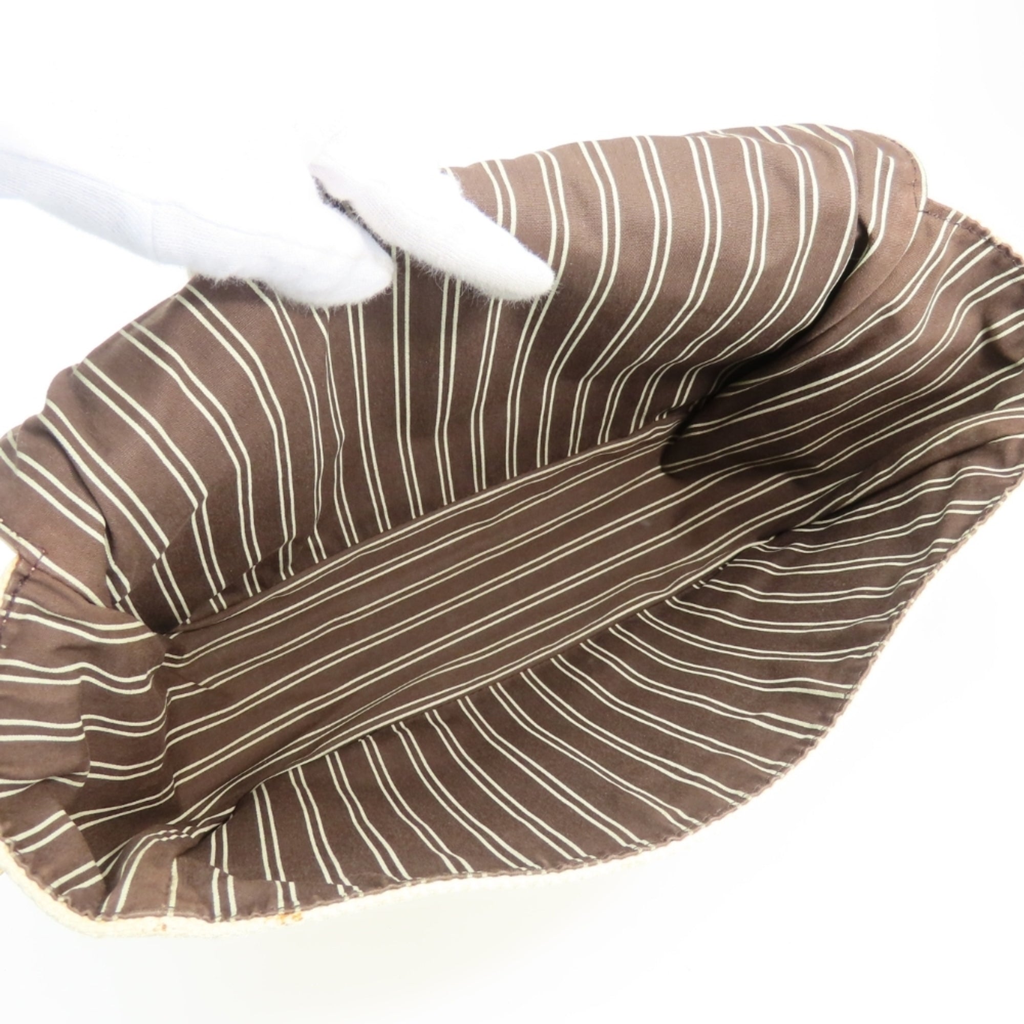 Louis Vuitton Brown Ecru Ivory Canvas Shoulder Bag (Pre-Owned)
