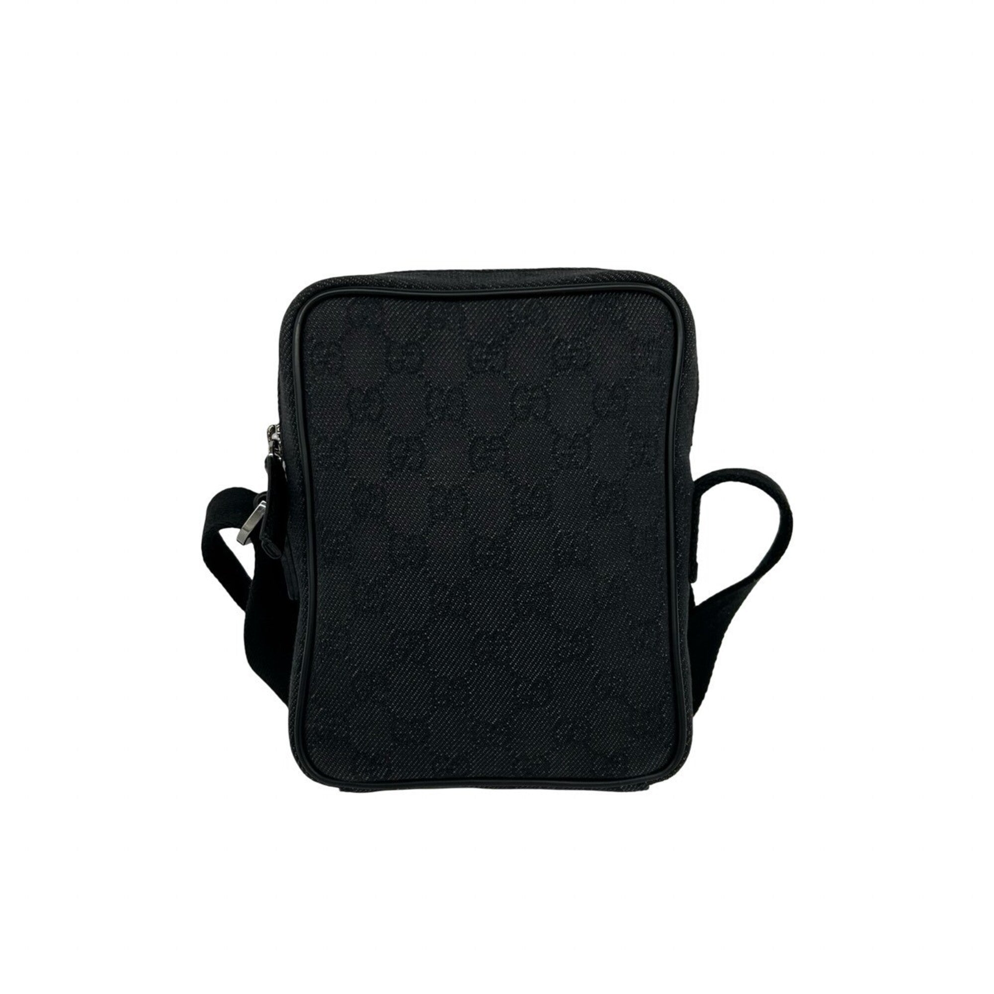 Gucci Black Canvas Leather Pochette Shoulder Bag (Pre-Owned)