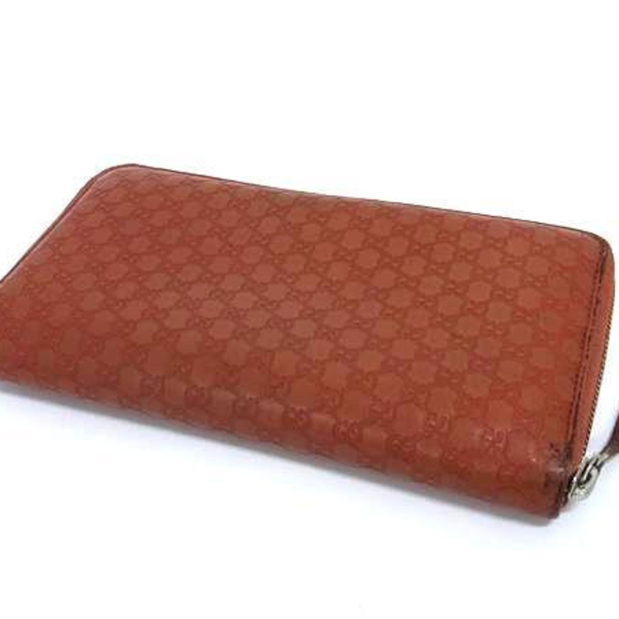 Gucci Brown Leather Long Wallet (Bi-Fold) (Pre-Owned)