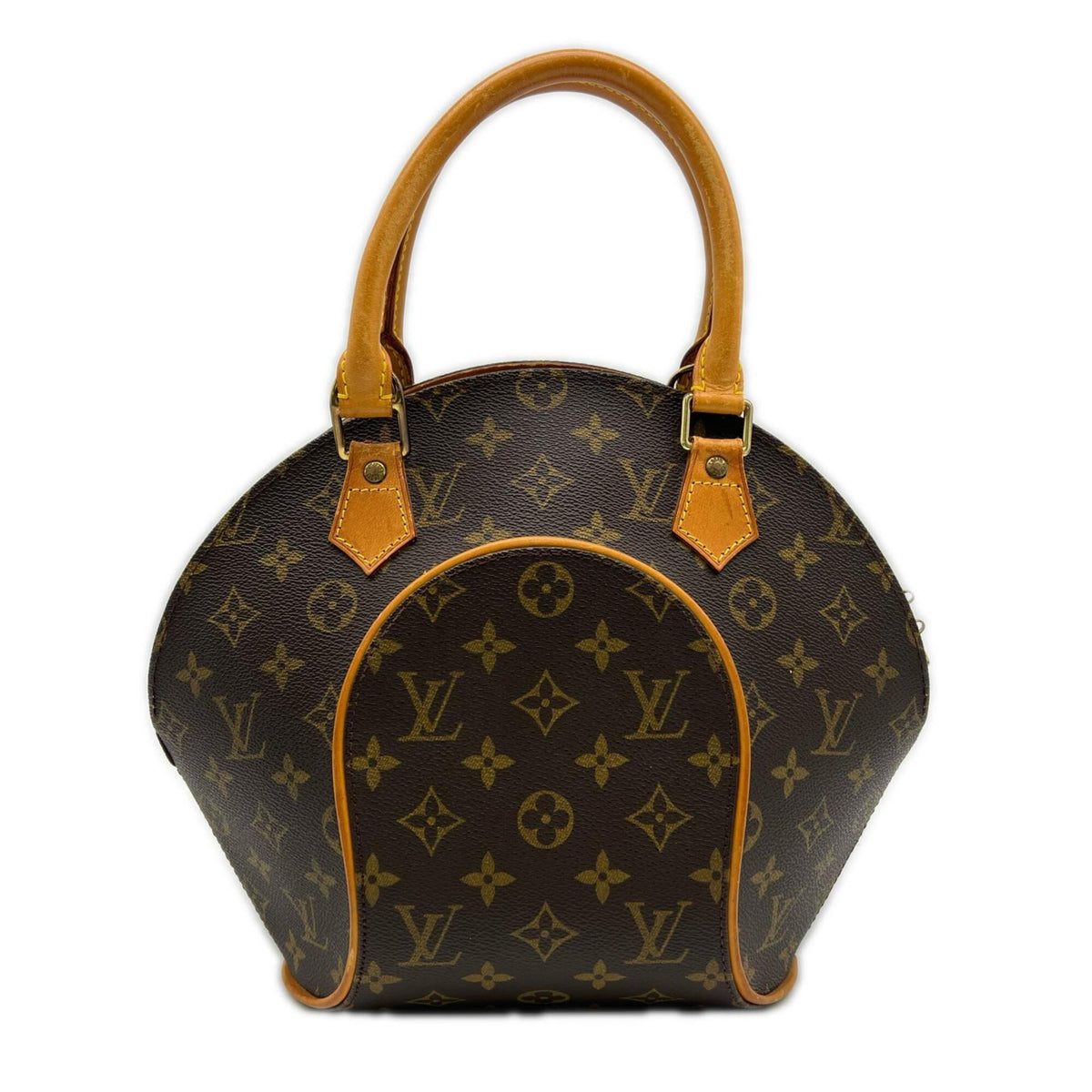 Louis Vuitton Monogram Beige Brown Coated Canvas Leather Handbag (Pre-Owned)