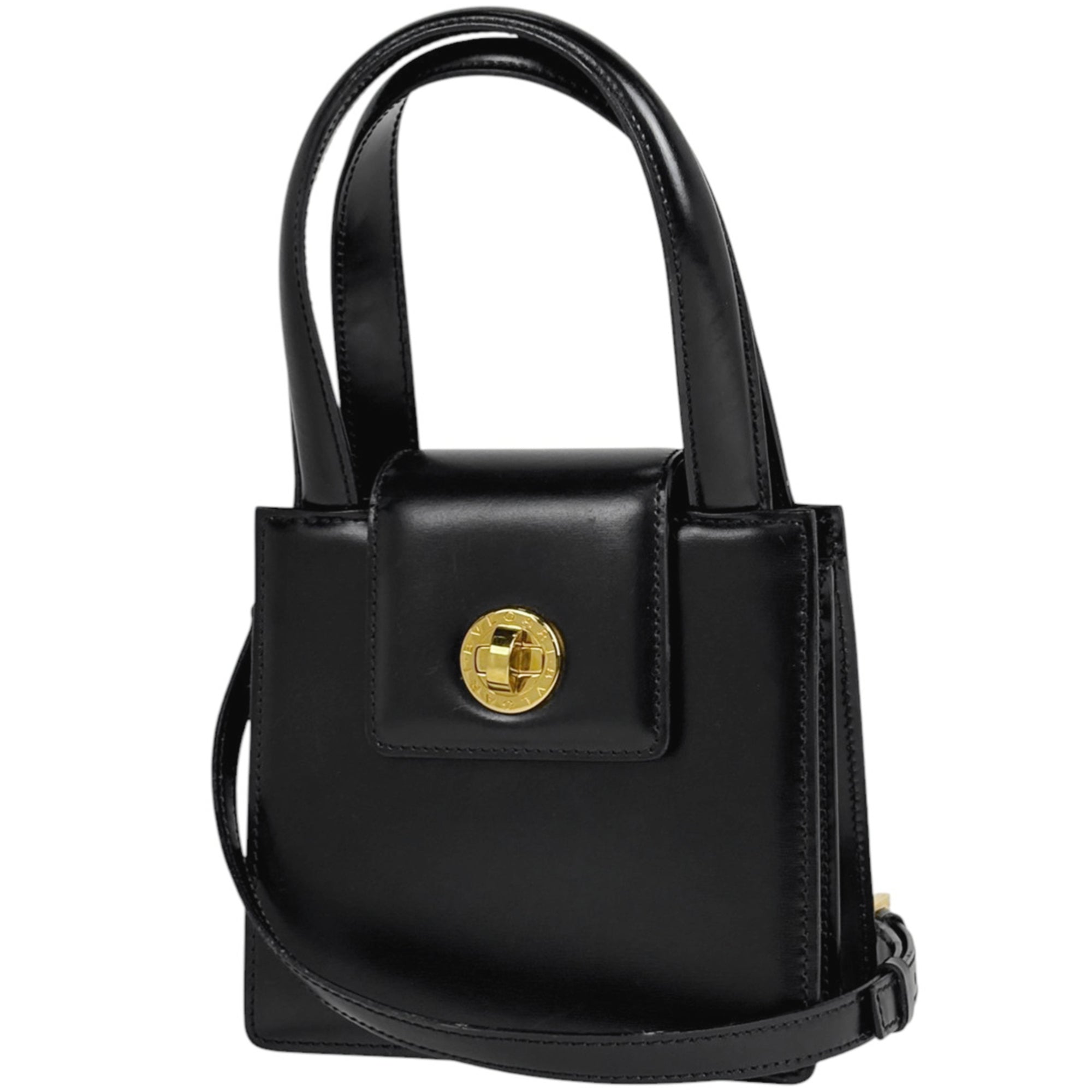 Bvlgari Bvlgari Bvlgari Black Leather Handbag Shoulder Bag (Pre-Owned)