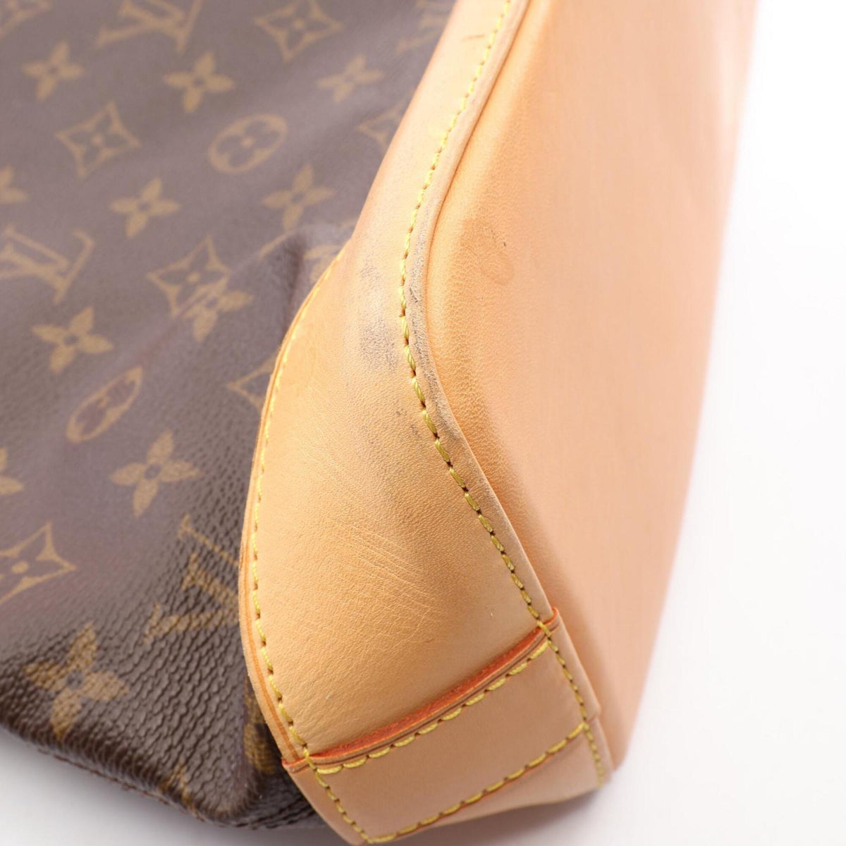 Louis Vuitton Brown Monogram Coated Canvas Leather Handbag Tote Bag (Pre-Owned)