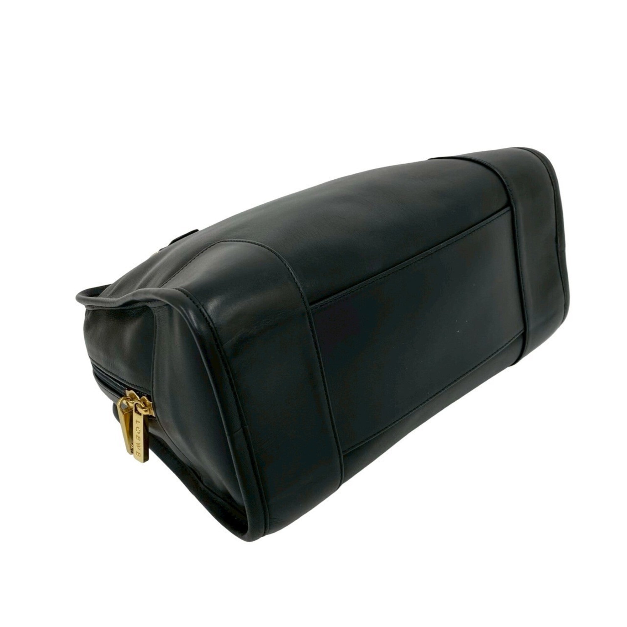 Loewe Black Leather Boston Bag Handbag (Pre-Owned)