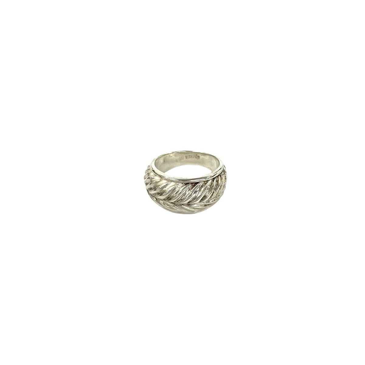 Hermes Silver Silver 925 Band Ring (Pre-Owned)