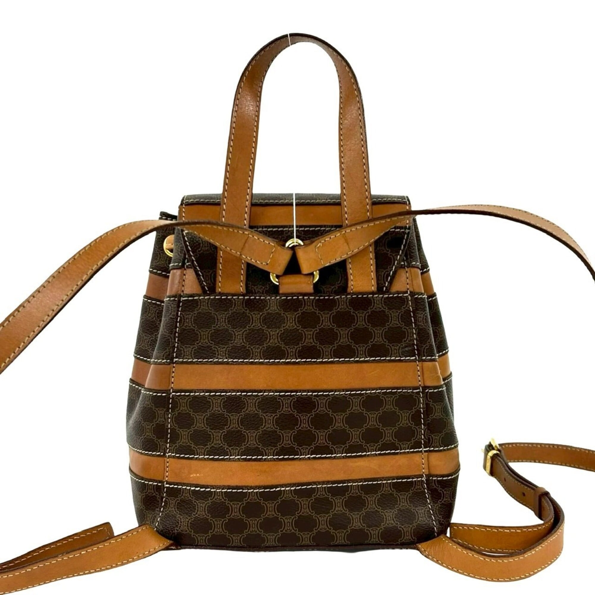 Celine Brown Leather Pvc Backpack (Pre-Owned)
