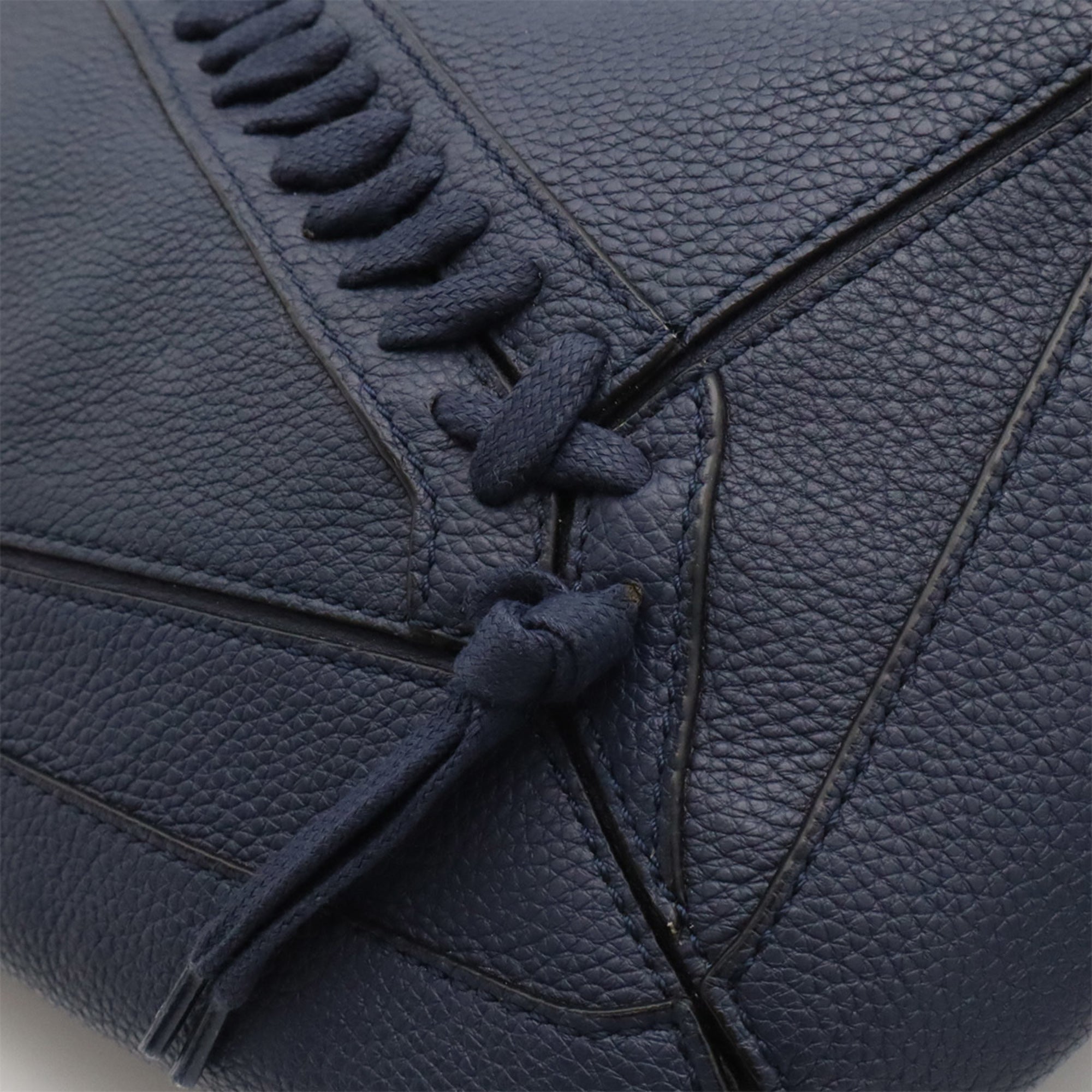 Loewe Navy Leather Shoulder Bag Sling Bag (Pre-Owned)