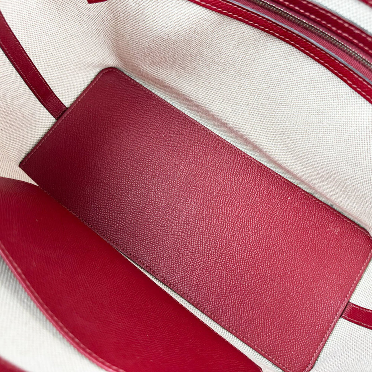 Hermes Blue Agate Rouge Grenat Evercalf Leather Epsom Leather Handbag (Pre-Owned)