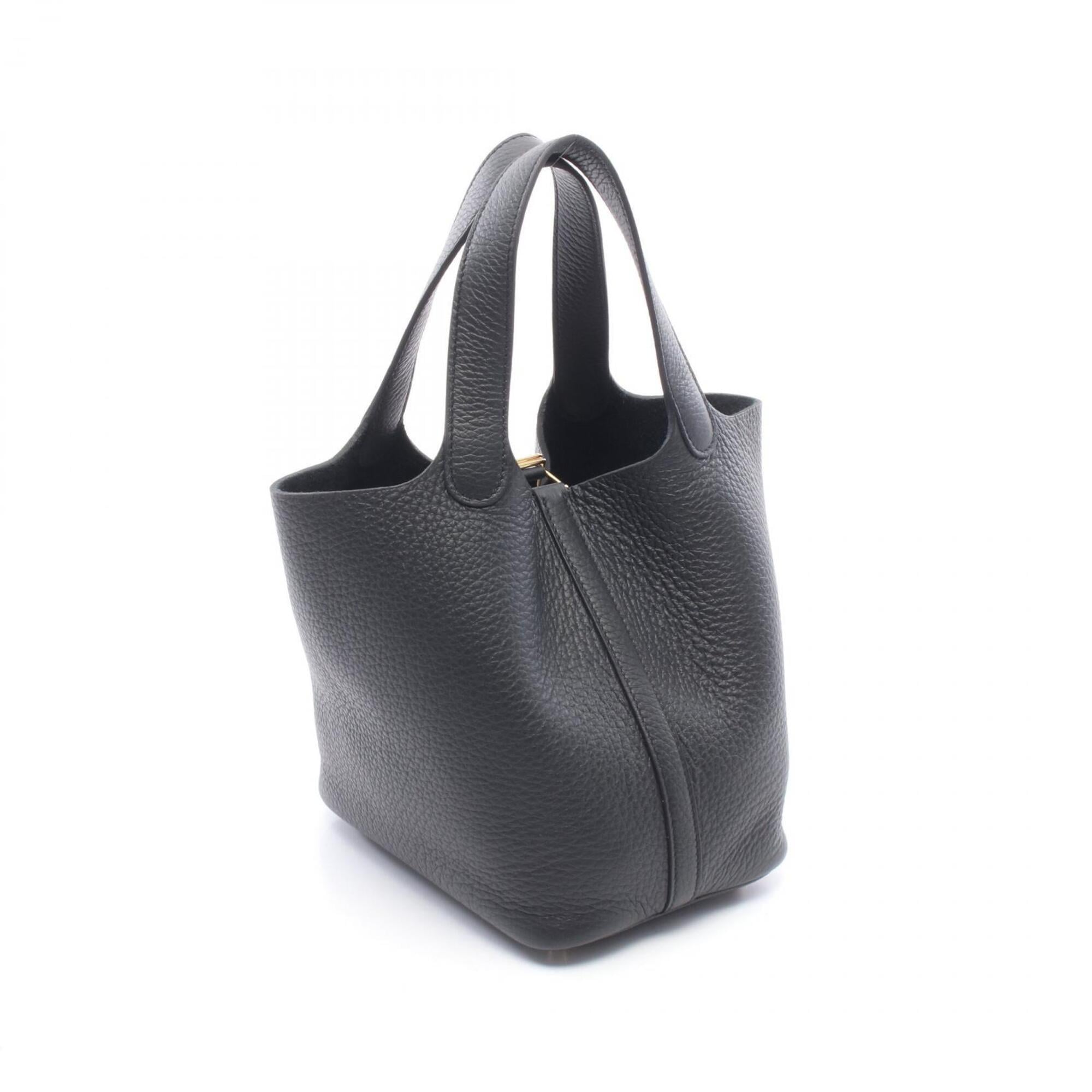 Hermes Black Taurillon Clemence Leather Handbag (Pre-Owned)