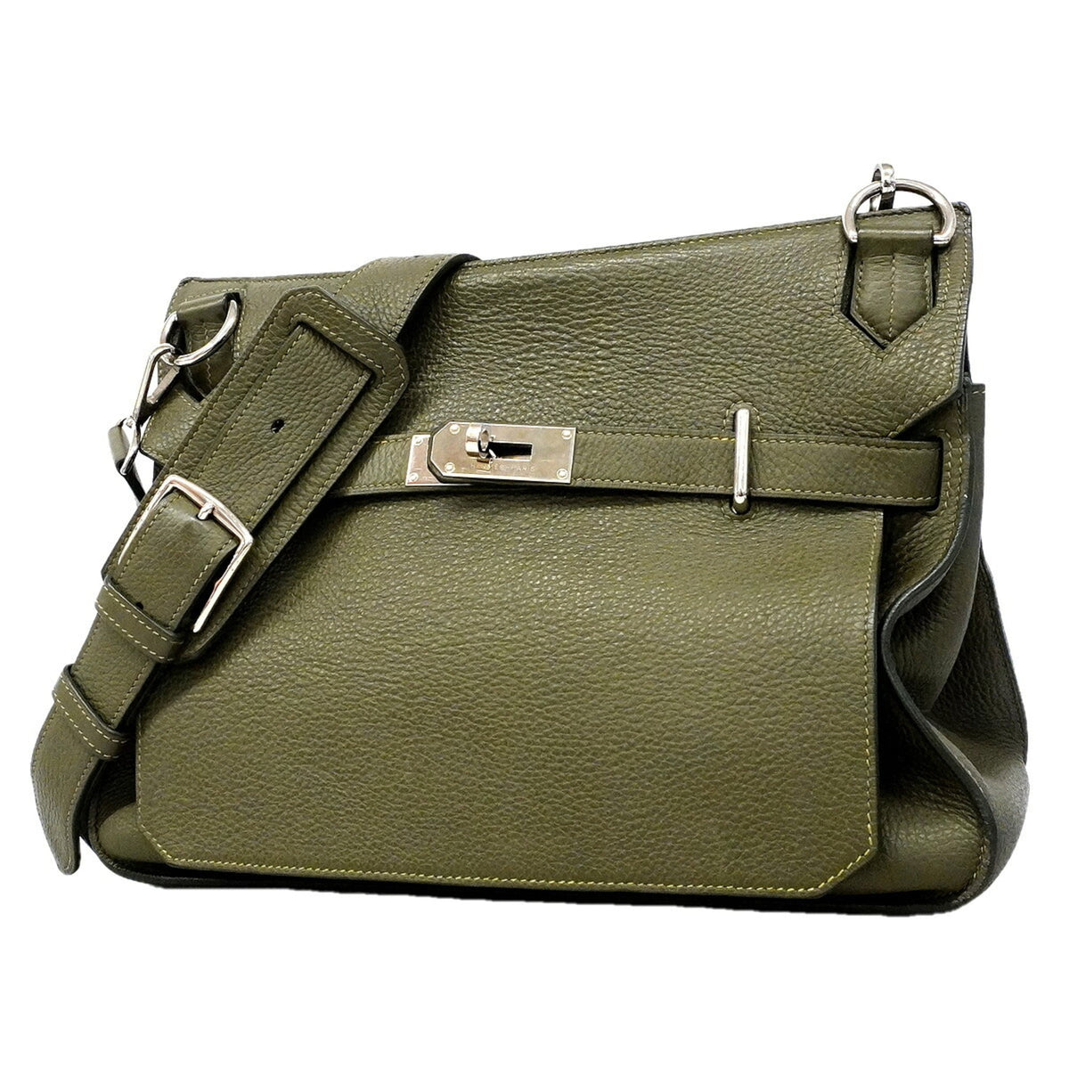 Hermes Green Taurillon Clemence Leather Shoulder Bag (Pre-Owned)