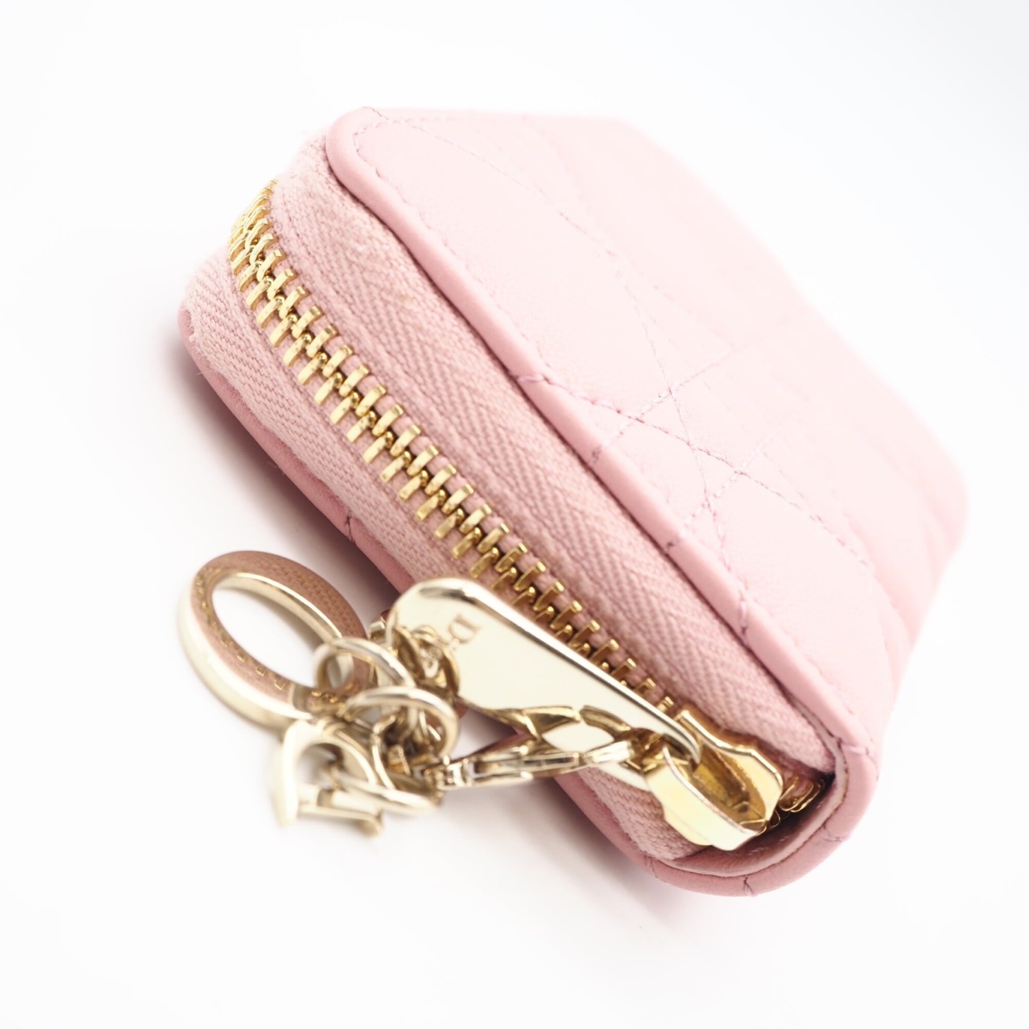 Christian Dior Lady Dior Pink Leather Coin Purse/Coin Case (Pre-Owned)