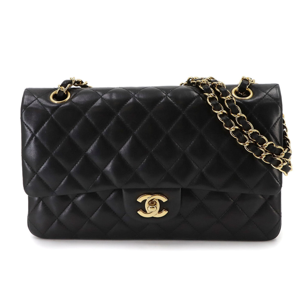 Chanel Black Leather Handbag Shoulder Bag (Pre-Owned)