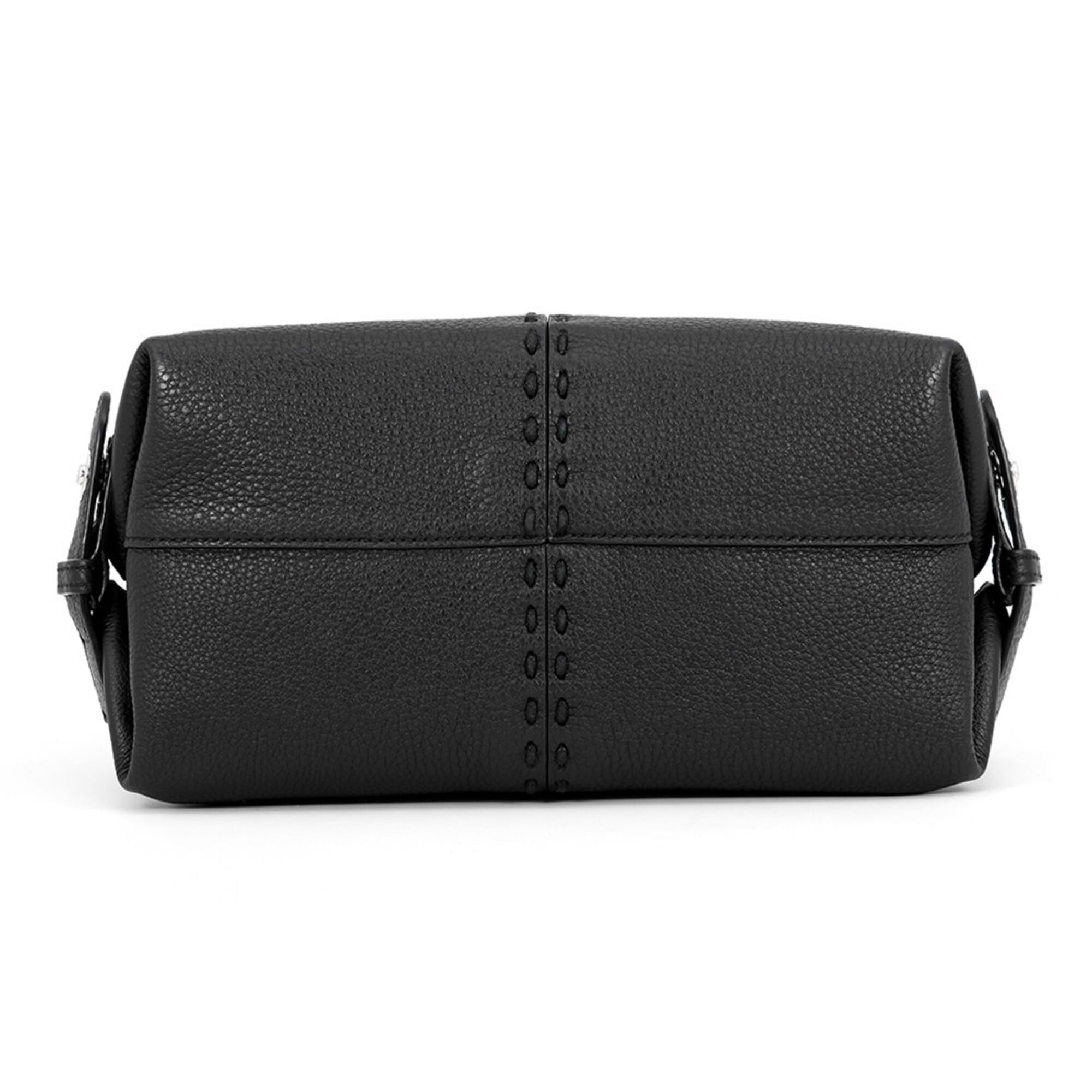 Fendi Selleria Black Leather Handbag Shoulder Bag (Pre-Owned)