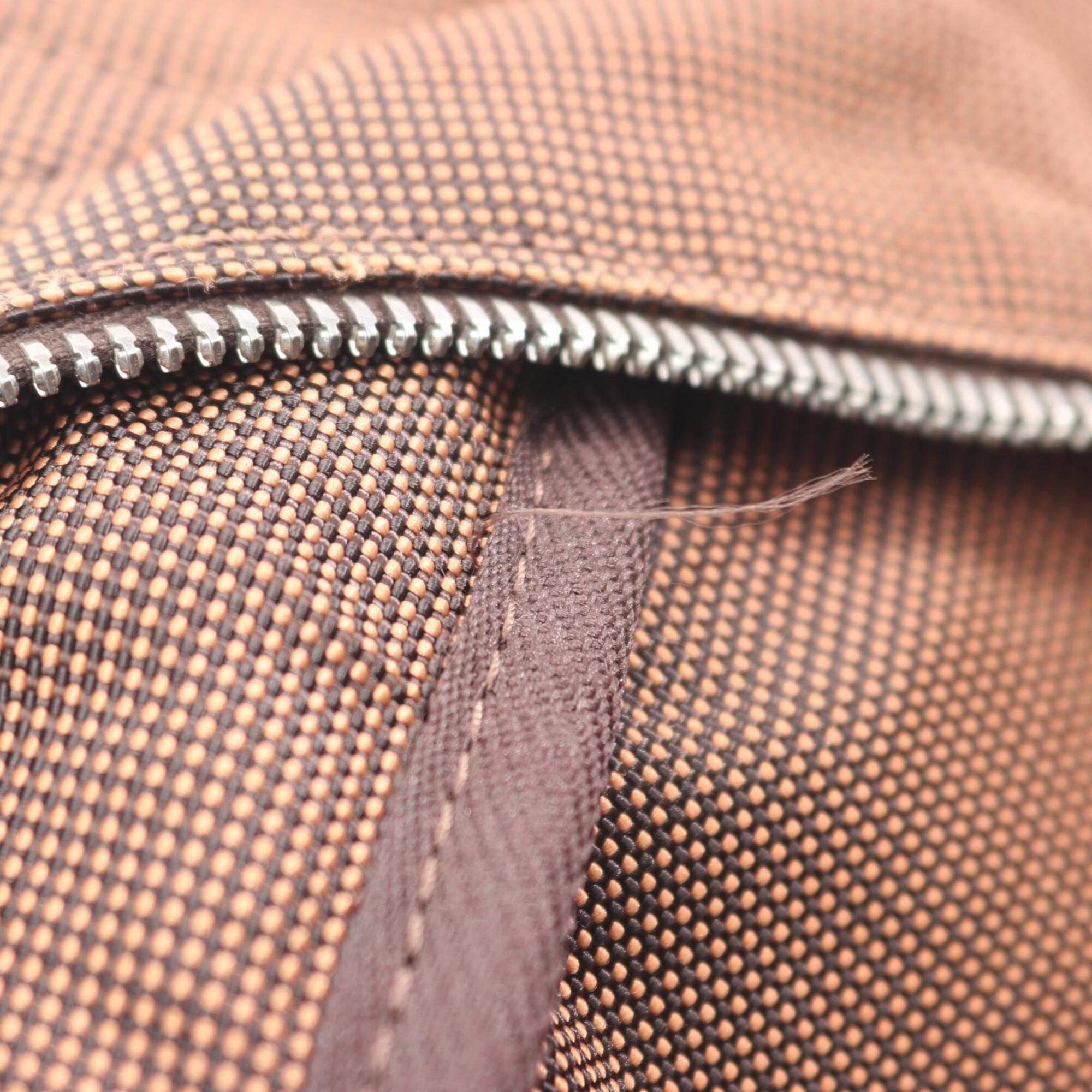 Hermes Brown Nylon Canvas Backpack (Pre-Owned)