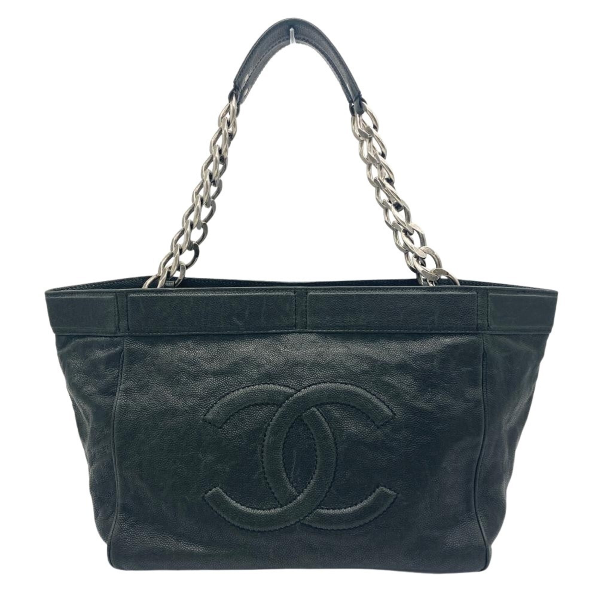 Chanel Black Grained Calfskin Tote Bag (Pre-Owned)